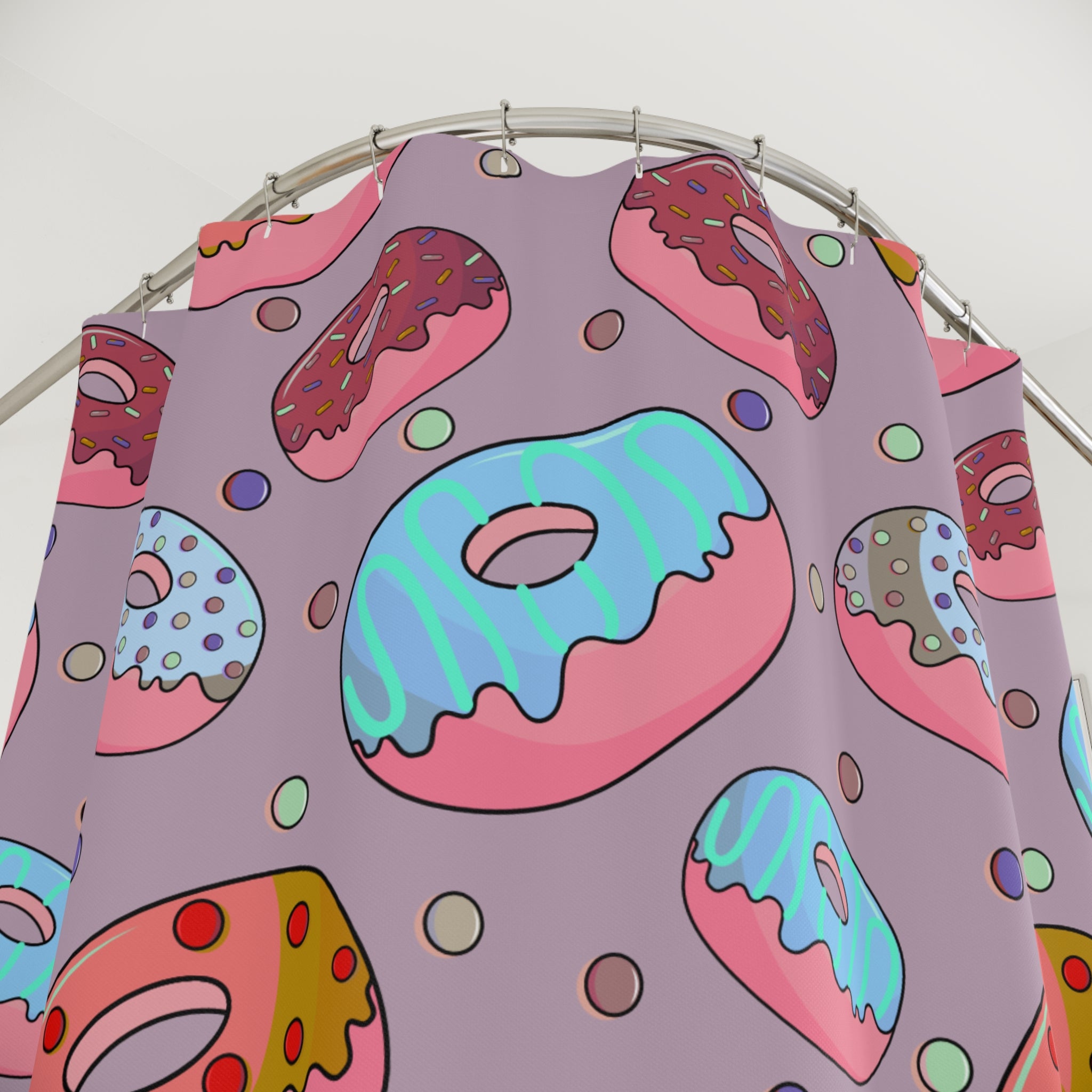 Sweeties Blue Donuts Pattern Shower Curtain