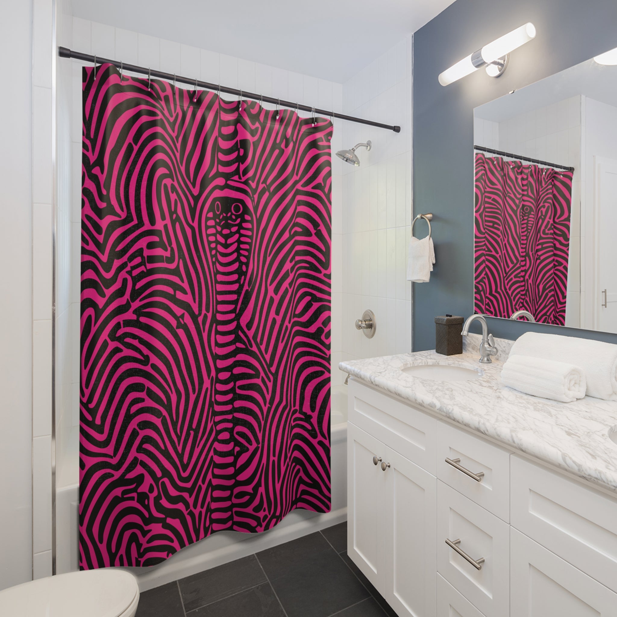 Oh My a Pinkish Cobra Design Shower Curtain
