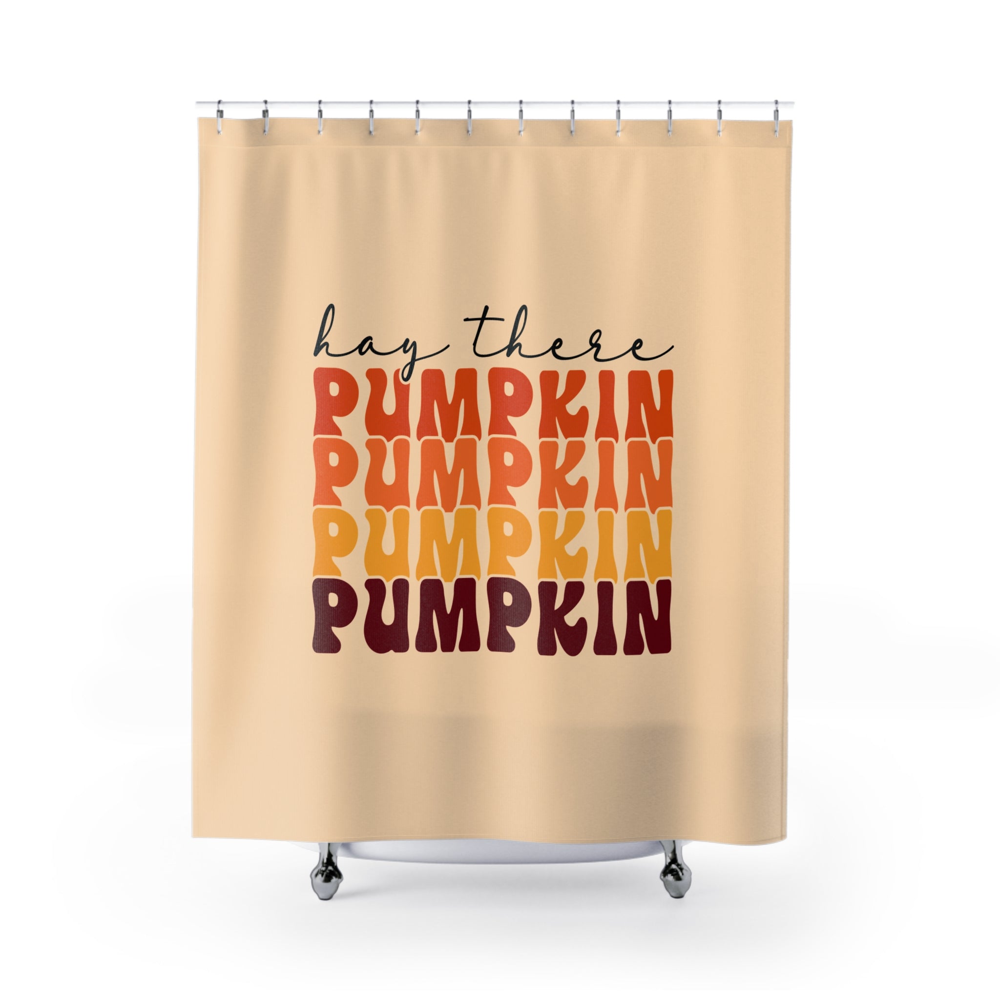 Fall Pumpkin Shower Curtain, Autumn Bathroom Decor, Seasonal Home Accessory, Harvest Decoration, Thanksgiving Gift