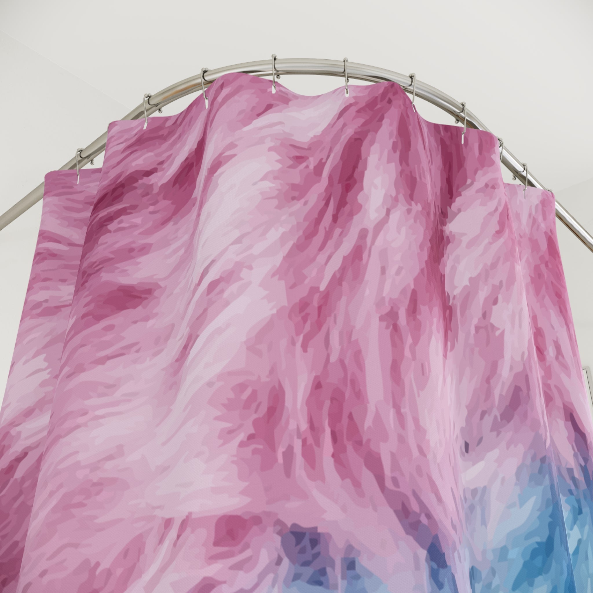 Fuzzy Ombre Pony Hair Design Shower Curtain