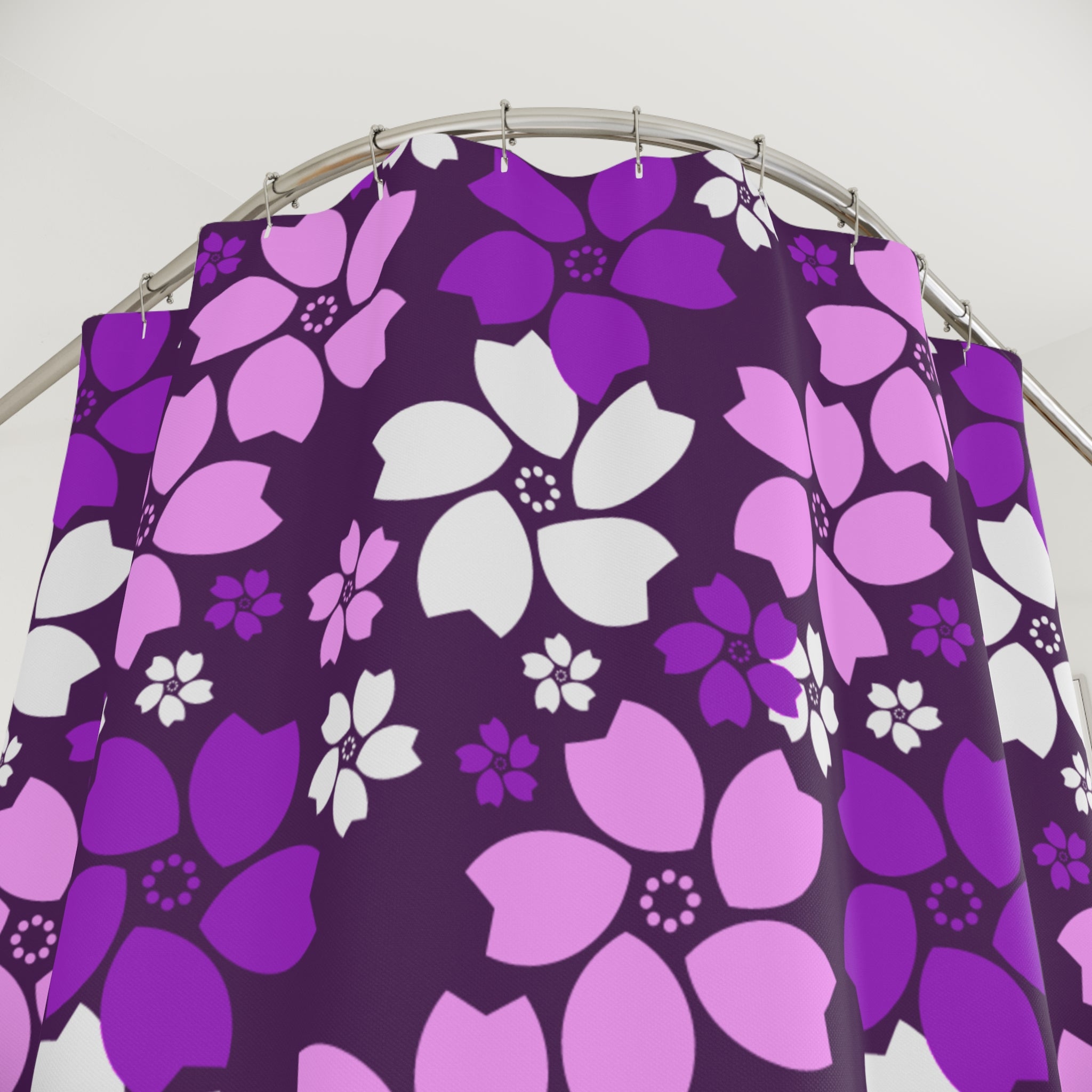 Peach Blossom Purple Pattern Shower Curtain