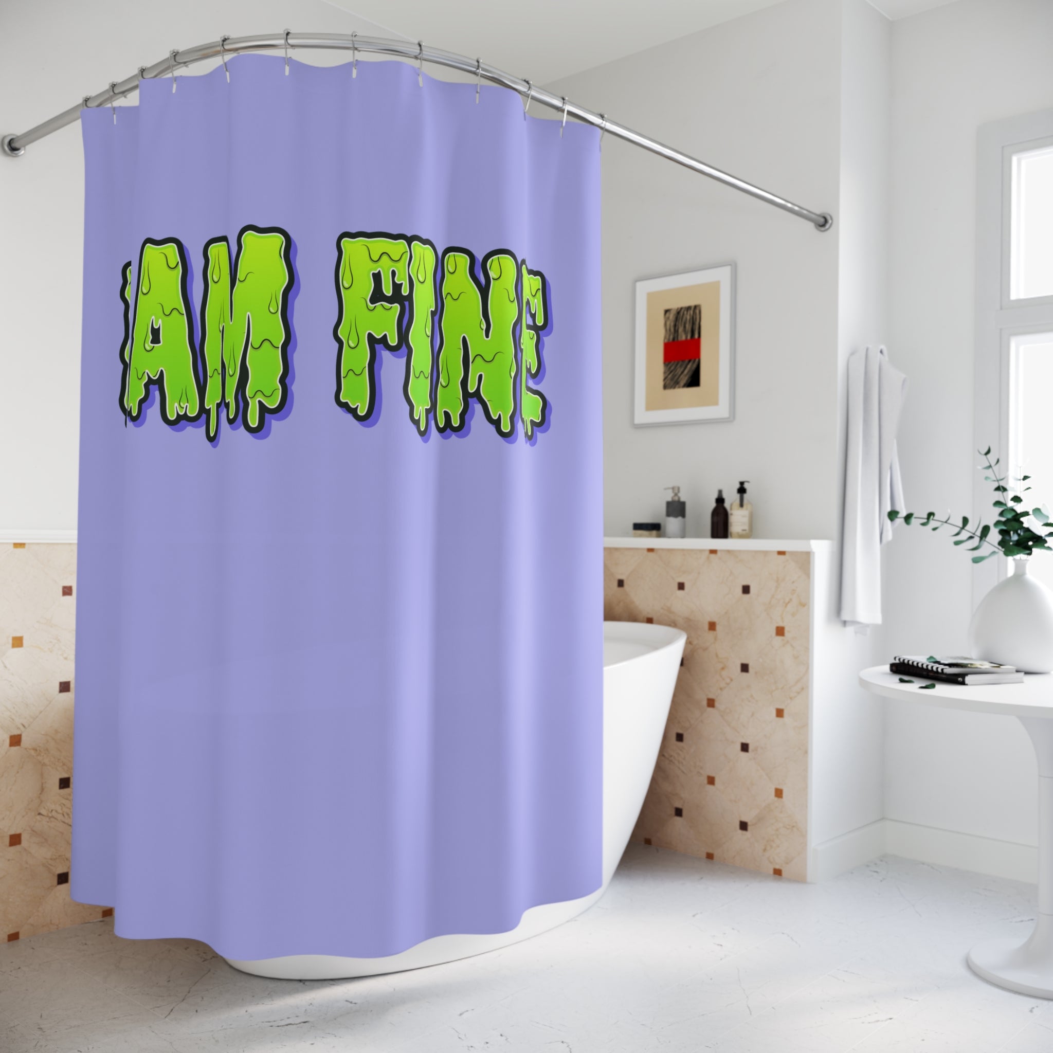 Ghoulish Humor Shower Curtain, Fun Bathroom Decor, Halloween Vibes, Quirky Gift for Friends, Unique Home Accent, Playful Design