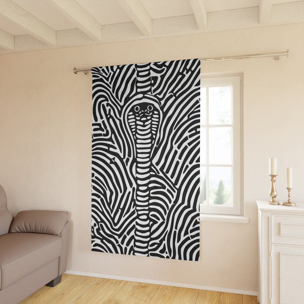 Oh My Cobra Design Blackish Blackout Window Curtain