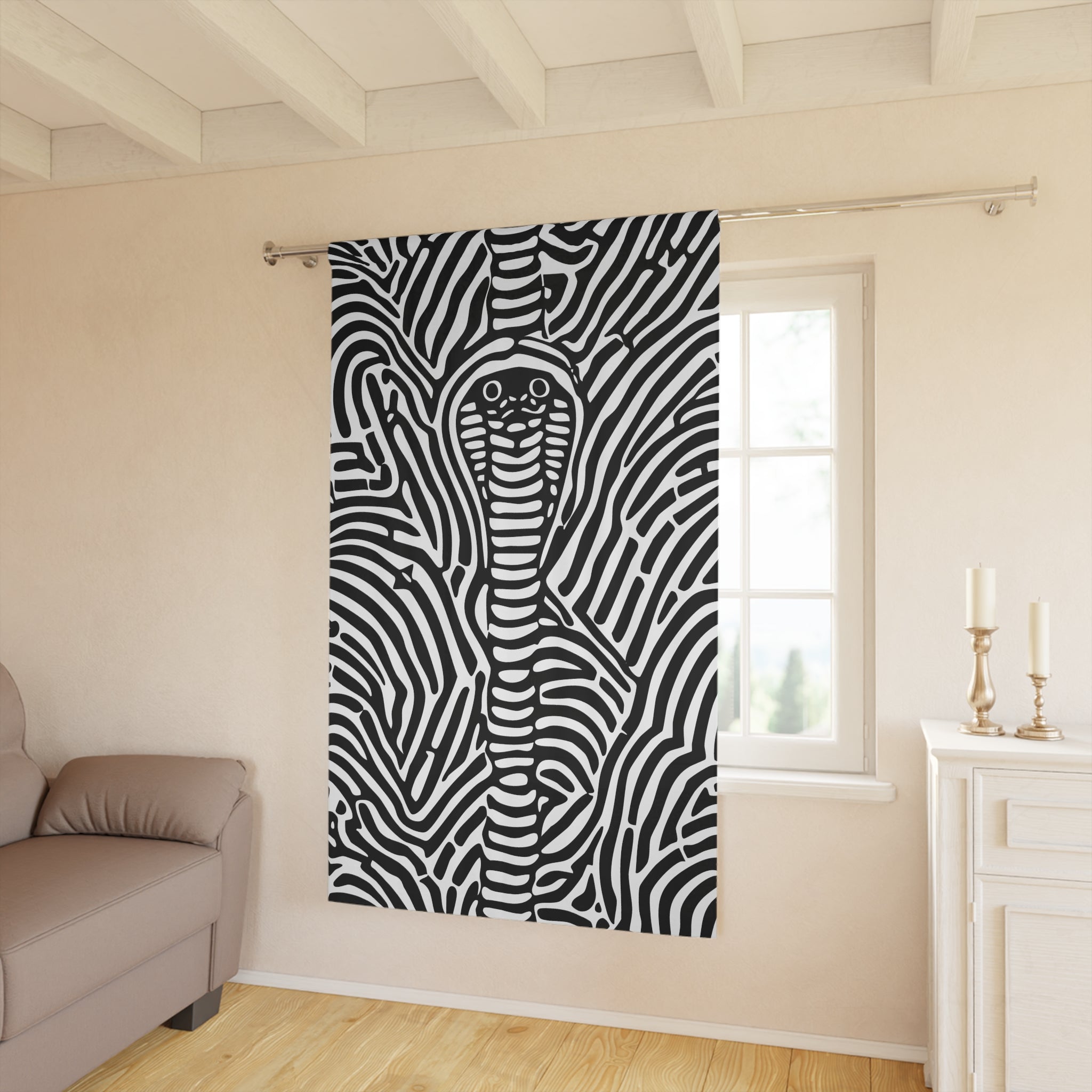 Oh My Cobra Design Blackish Blackout Window Curtain