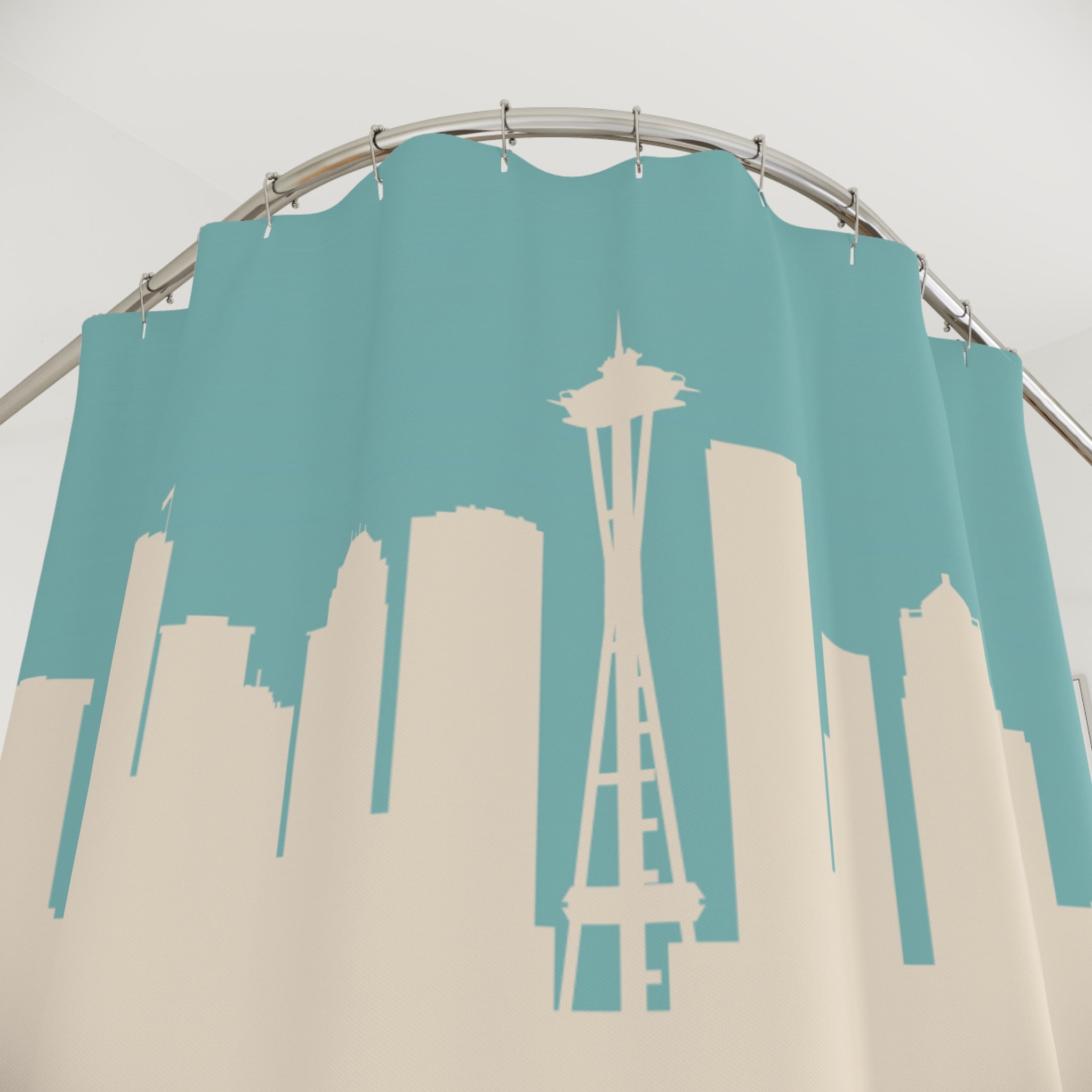 Seattle Skyline Shower Curtain, Urban Bath Decor, Gifts for Seattle Lovers, Bathroom Accessories, Home Decor