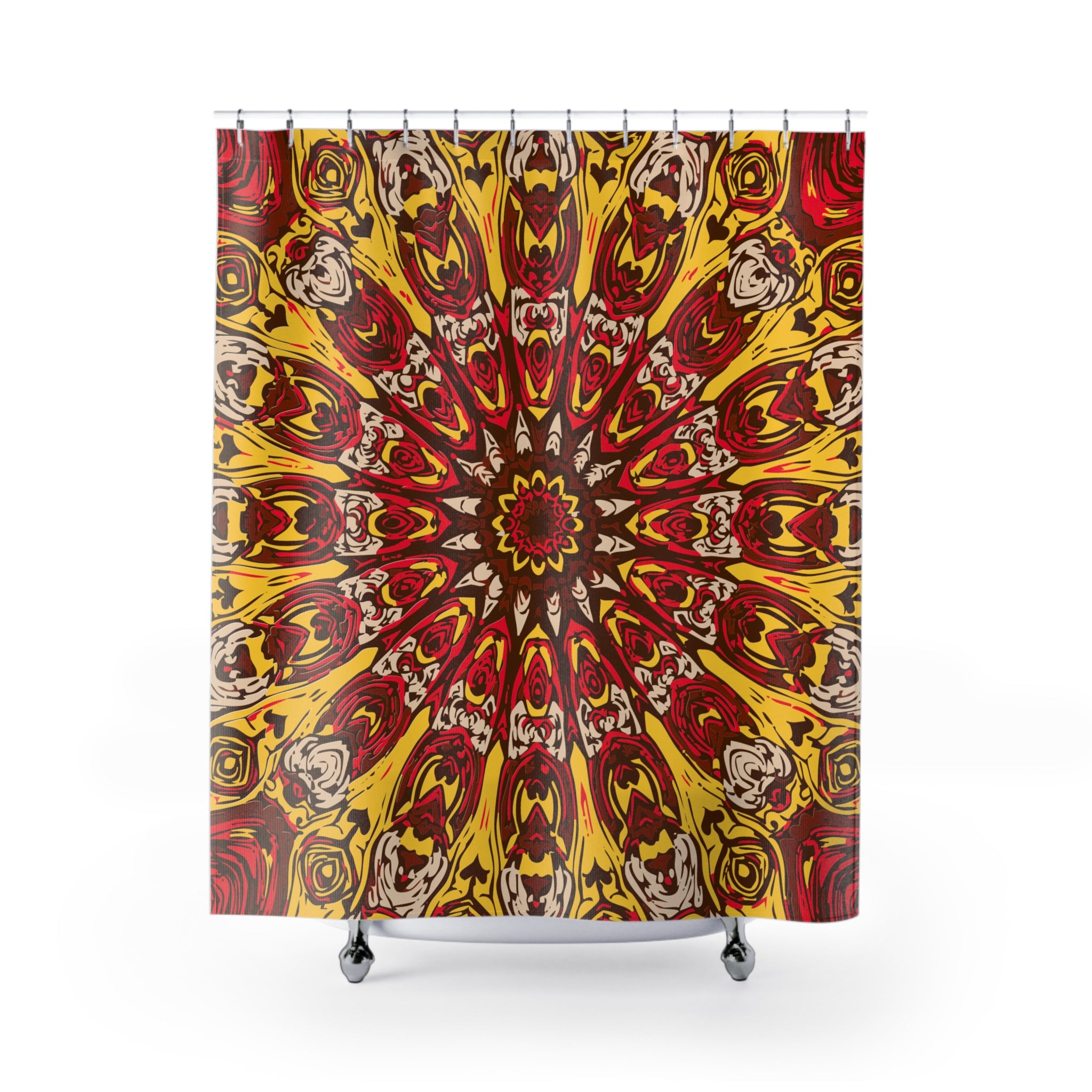 Redish Lifes Awakening Pattern Shower Curtain