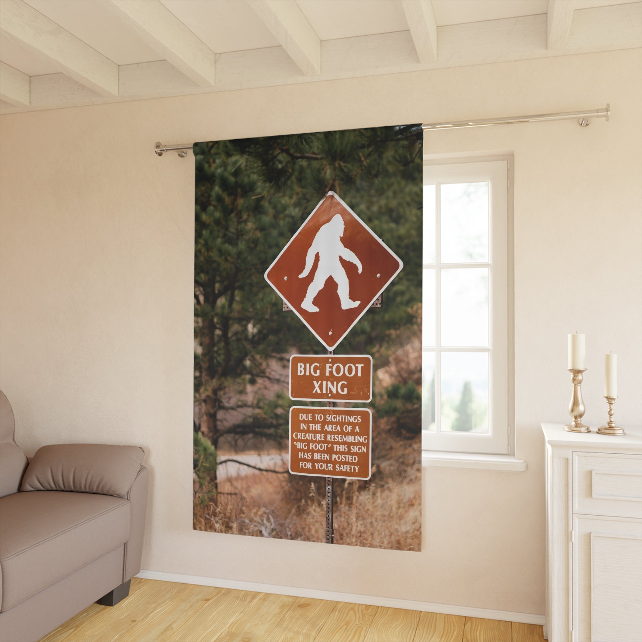 Colorados Pike Peak Bigfoot Crossing Real Image Blackout Window Curtain