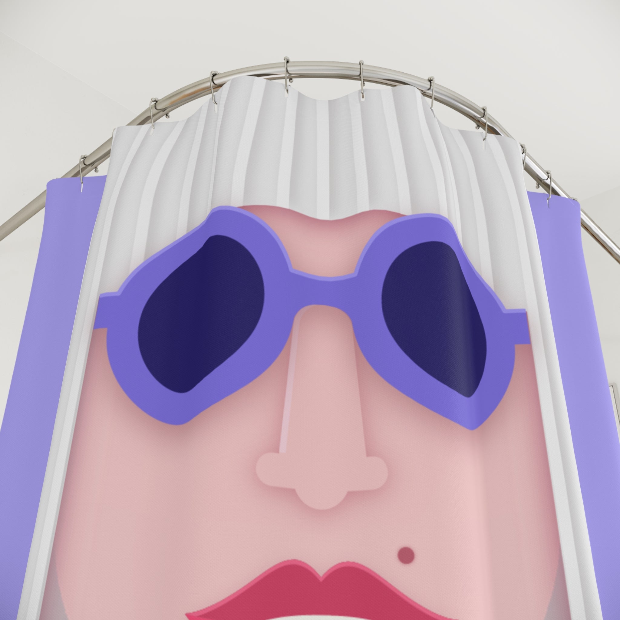 Chic Retro Shower Curtain, Boho Bathroom Decor, Glamorous Gift for Her, Vintage Style Bathroom Accessory, Floral Design Shower Curtain