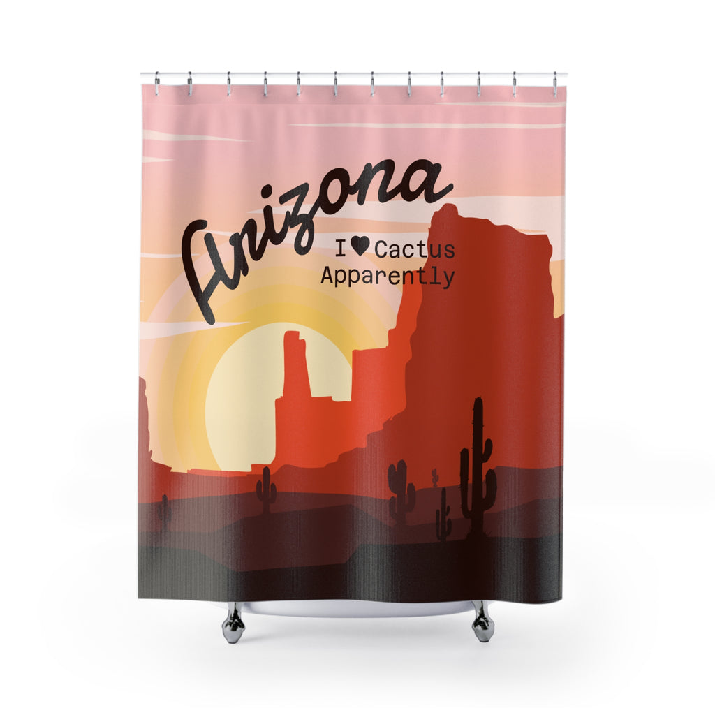 Arizona I Love Cactus Apparently Shower Curtain, Southwestern Decor, Bathroom Accessories, Gift for Nature Lovers, Home Decor
