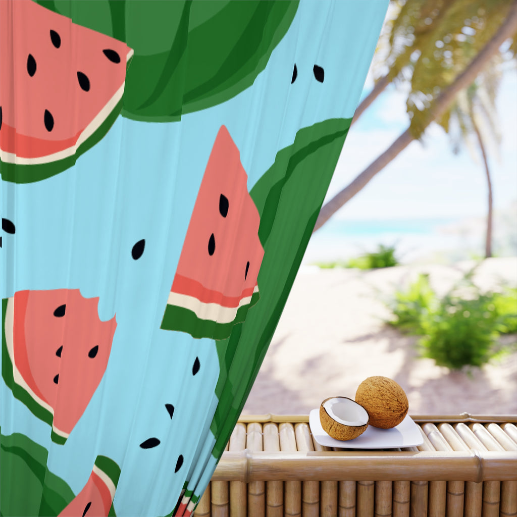 Watermelon Seeds N' Tings Blackout Window Curtain