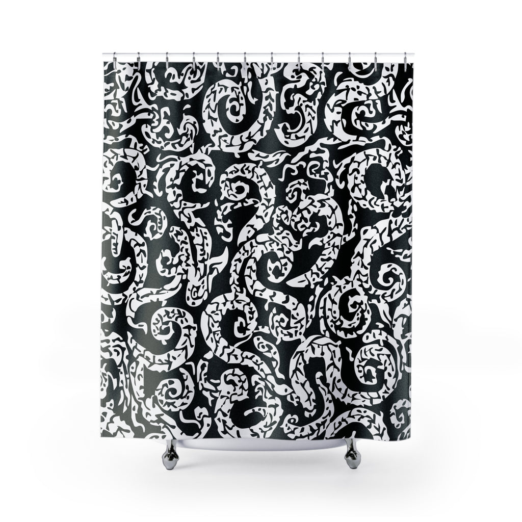 A Little Snaky Patterned Shower Curtain