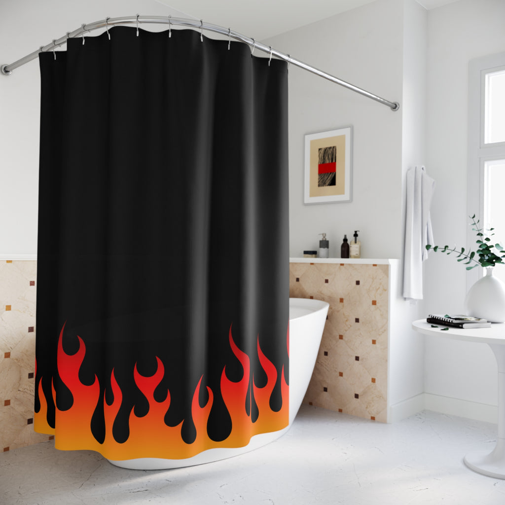 Flame-Designed Shower Curtain, Bold Modern Decor for Stylish Bathrooms, Gift for Homeowners, Housewarming Gift, Unique Bathroom Accessories