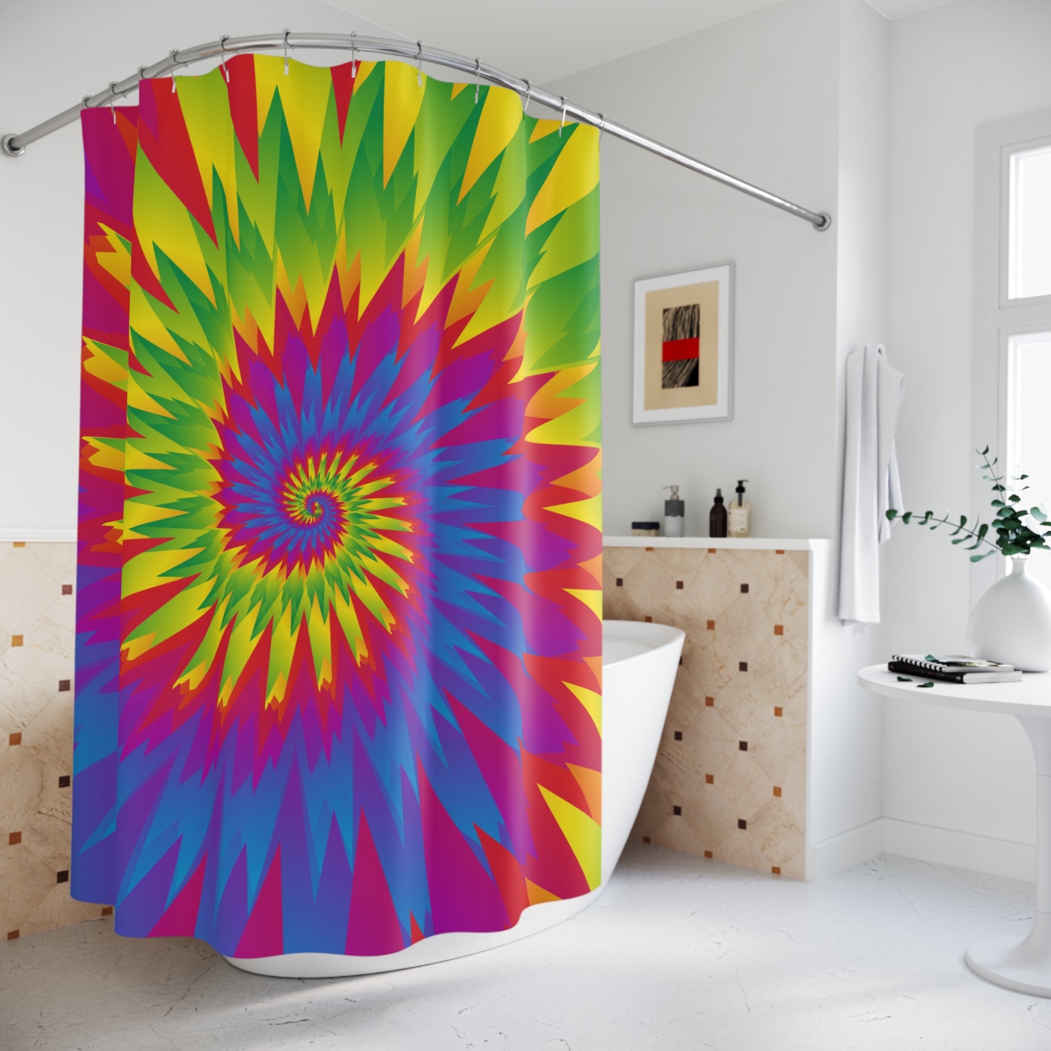 Colorful Tie-Dye Slice Shower Curtain