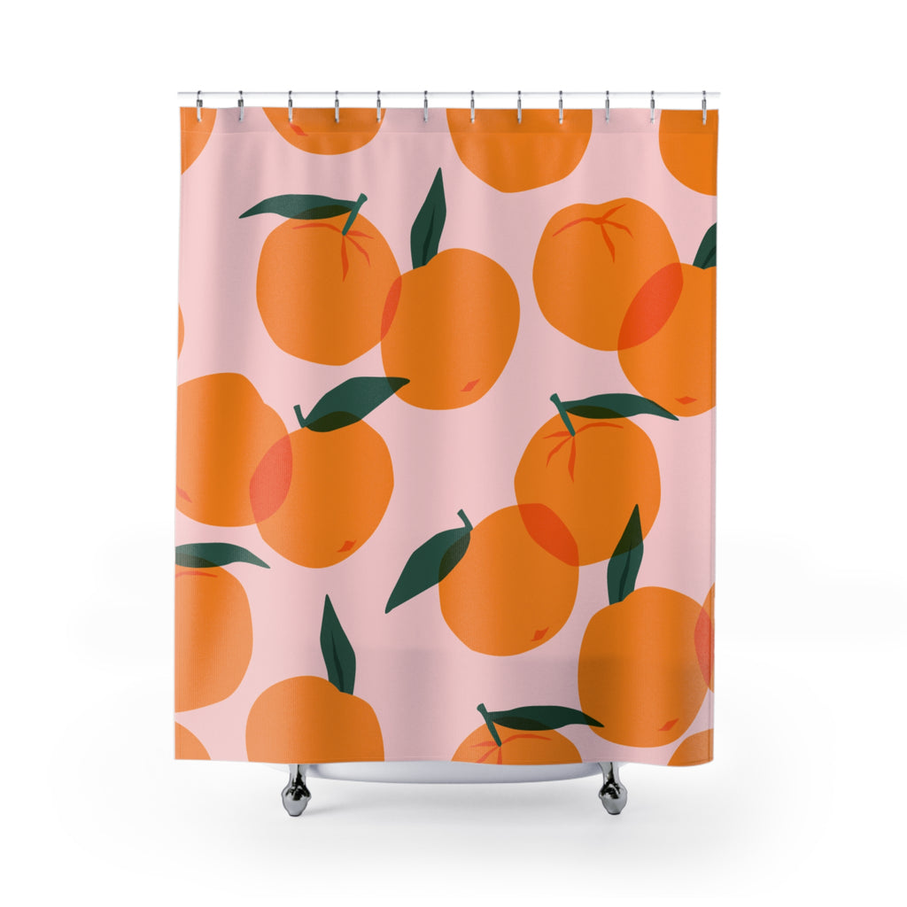 Pink Day Mandarin Shower Curtain