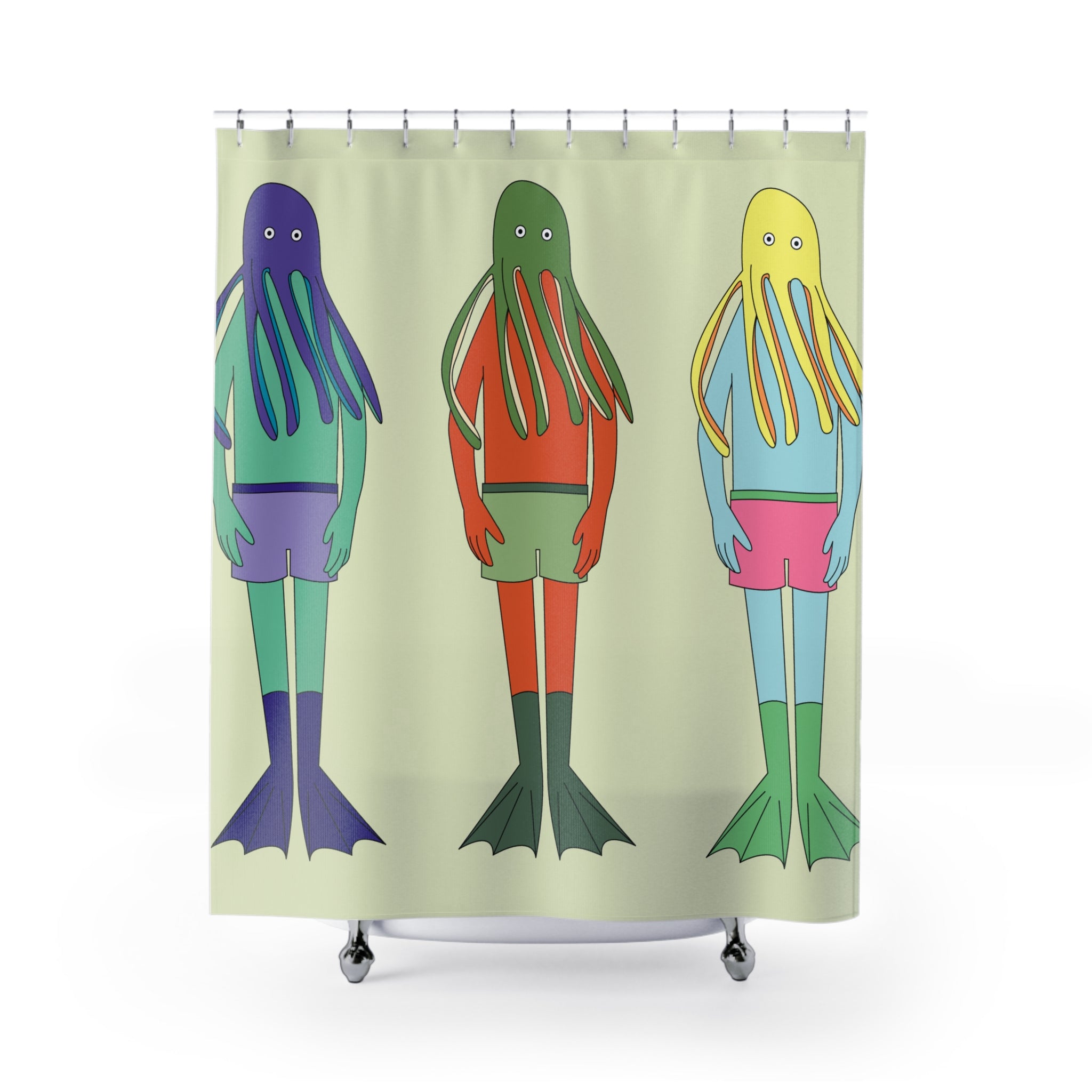 Whimsical Octopus Shower Curtain, Ocean Vibe Bathroom Decor, Nautical Gift, Fun Shower Curtain for Kids, Unique Home Accessory
