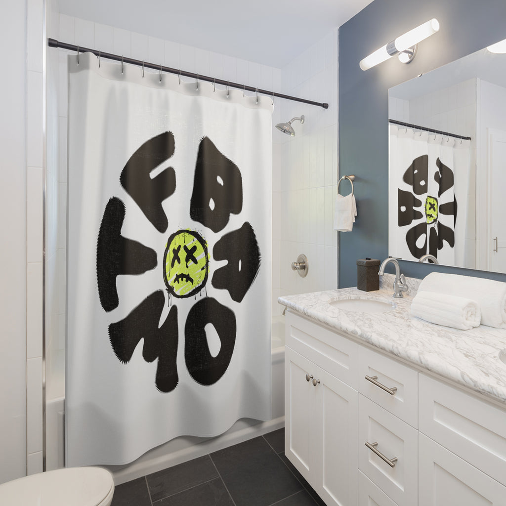 WTF BRO Vibrant Edgy Shower Curtain, Modern Bathroom Decor, Funky Home Accessory, Unique Gift for Teens, Artful Boho Vibe