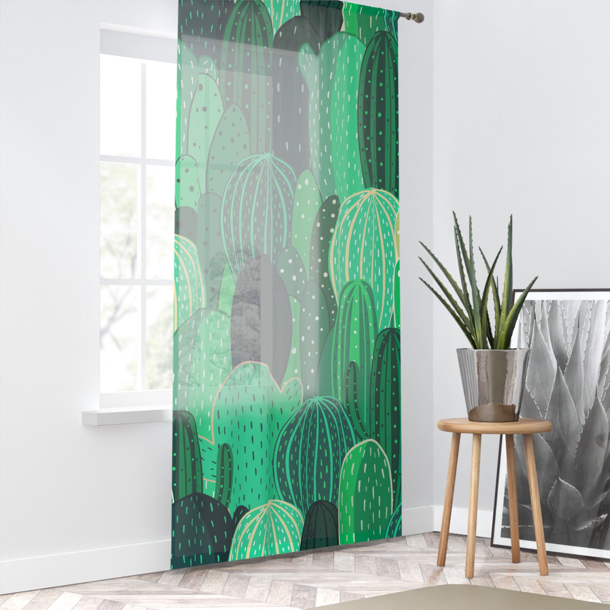 Daytime Cactus Window Curtain