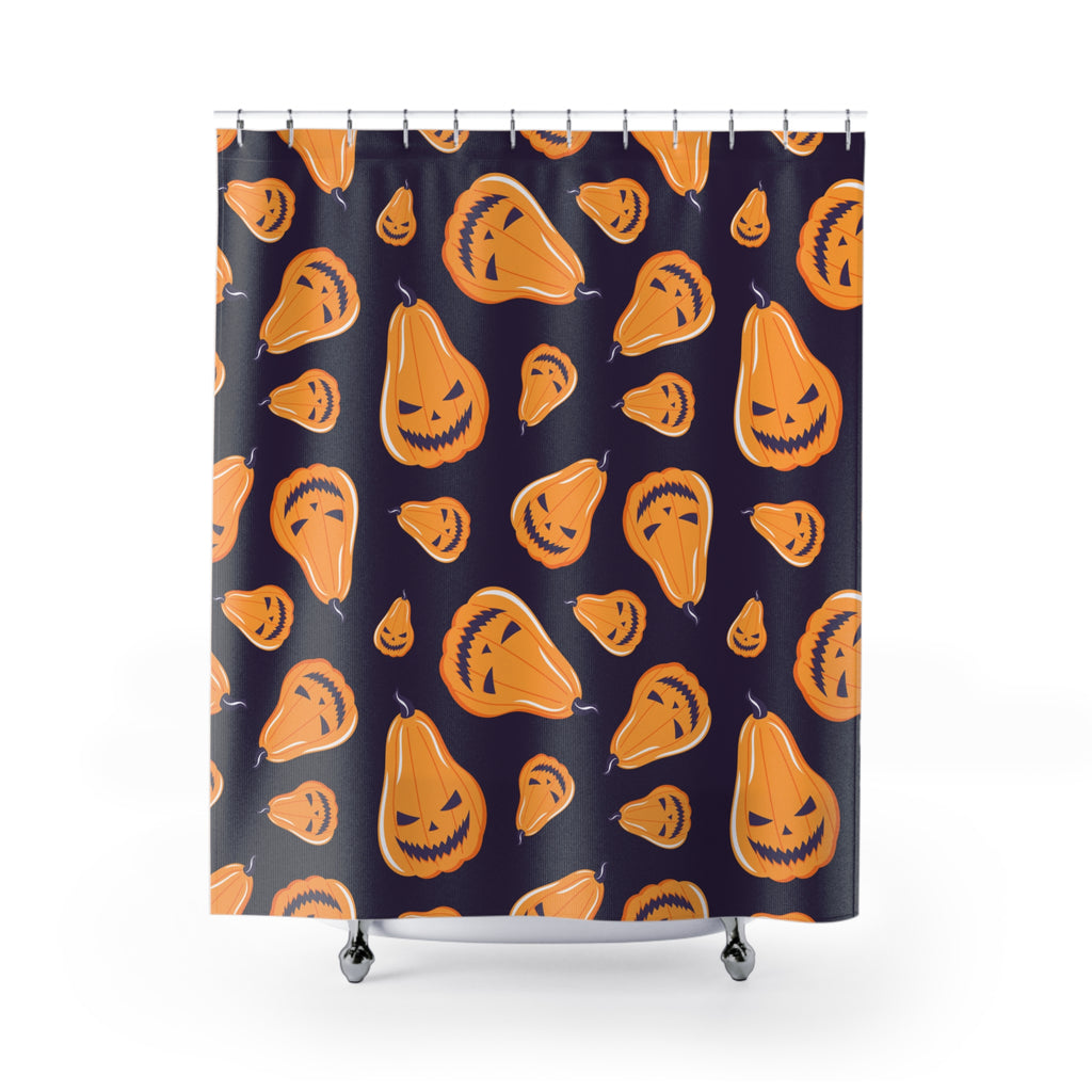 Halloween Pumpkin Shower Curtains, Seasonal Bathroom Decor, Scary Home Accessory, Trick or Treat Theme, Fall Holiday Decoration