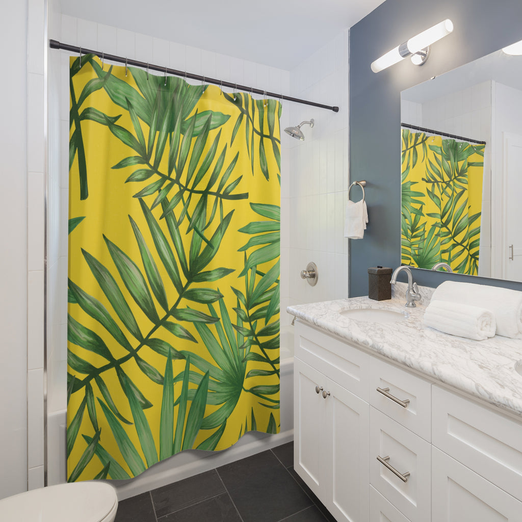 Dads Tropical Leaf Shirt Shower Curtain