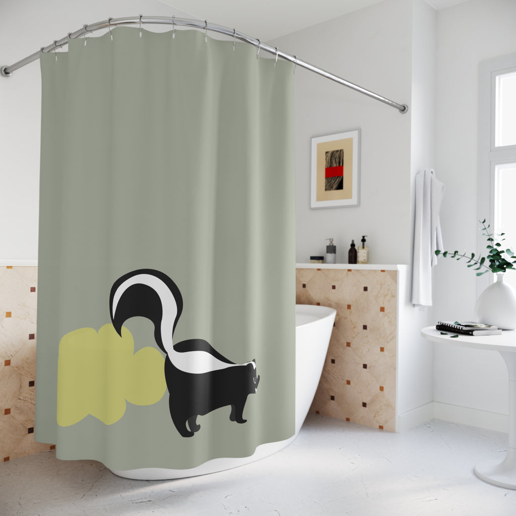 Whimsical Skunk Shower Curtain – Fun Bathroom Decor, Unique Gift for Home, Kids Bathroom, Quirky Design, Nature Inspired