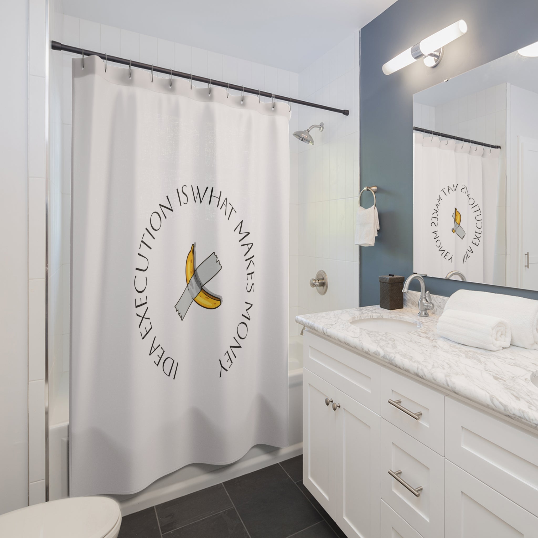 Taped Banana Motivational Shower Shower Curtain with Motivational Quote, Unique Bathroom Decor, Gift for Entrepreneurs, Funny Bathroom Accessories, Home [...]