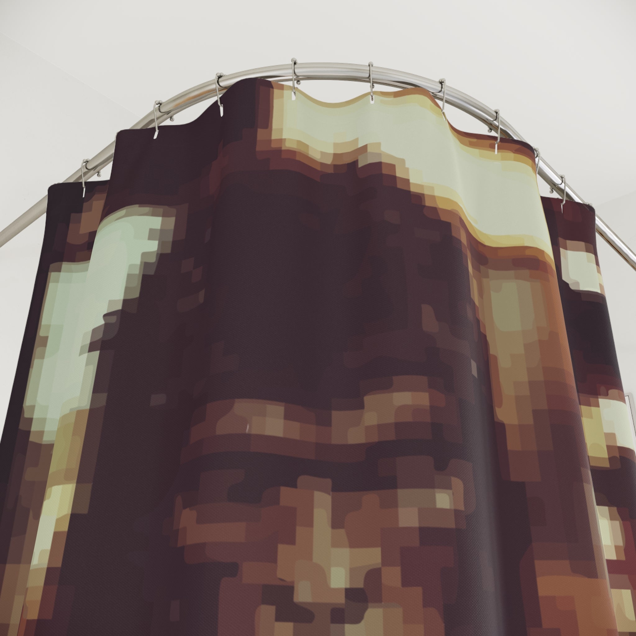 Retro Pixelated City Gorilla Shower Curtain