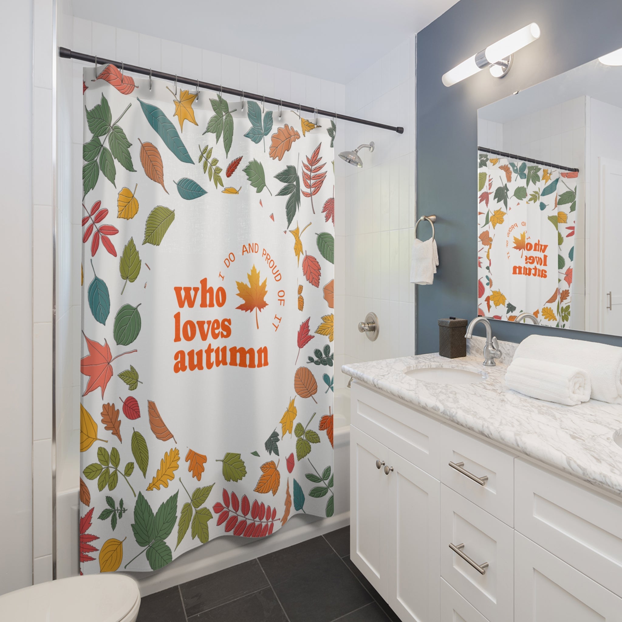 Autumn Leaves Shower Curtain, Fall Decor, Bathroom Accessories, Seasonal Home Decor, Thanksgiving Gifts