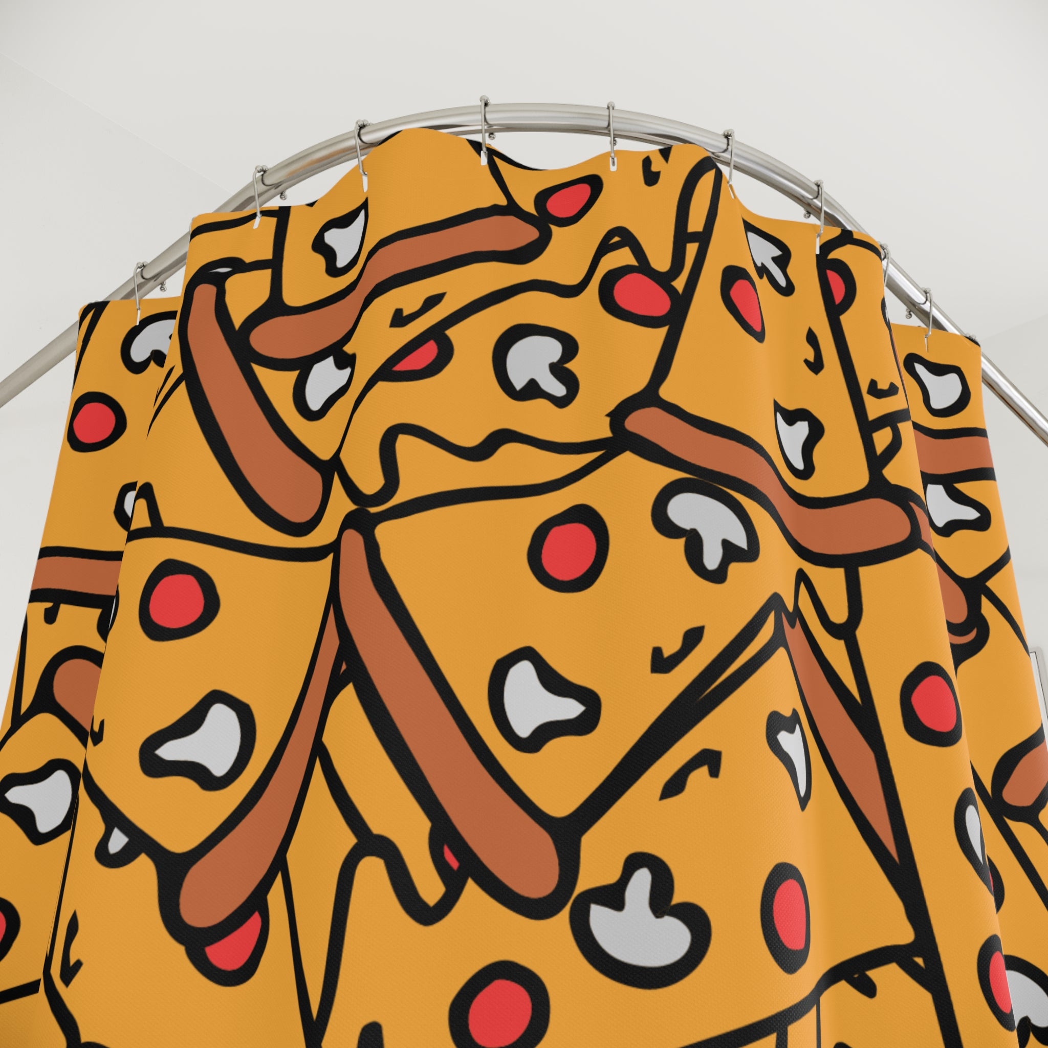 Pizza Slice Shower Curtain, Fun Bathroom Decor, Unique Gift for Foodies, Kitchen Theme, Vibrant Home Style
