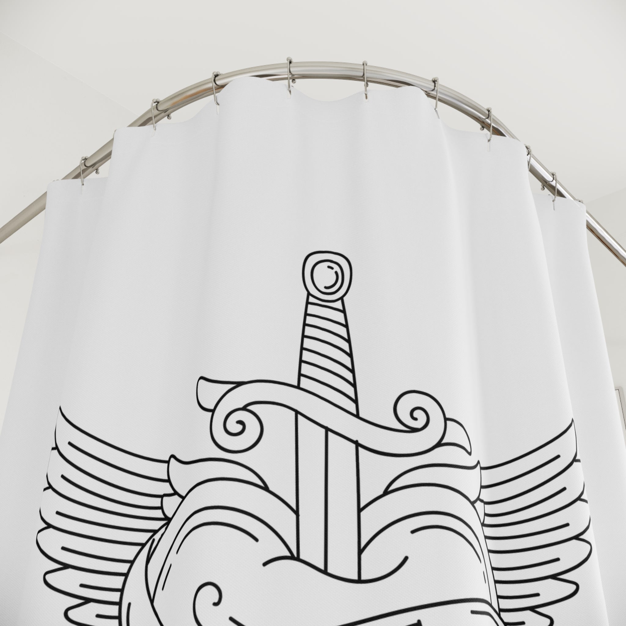 Tattoo Stabbed Heart Shower Curtain