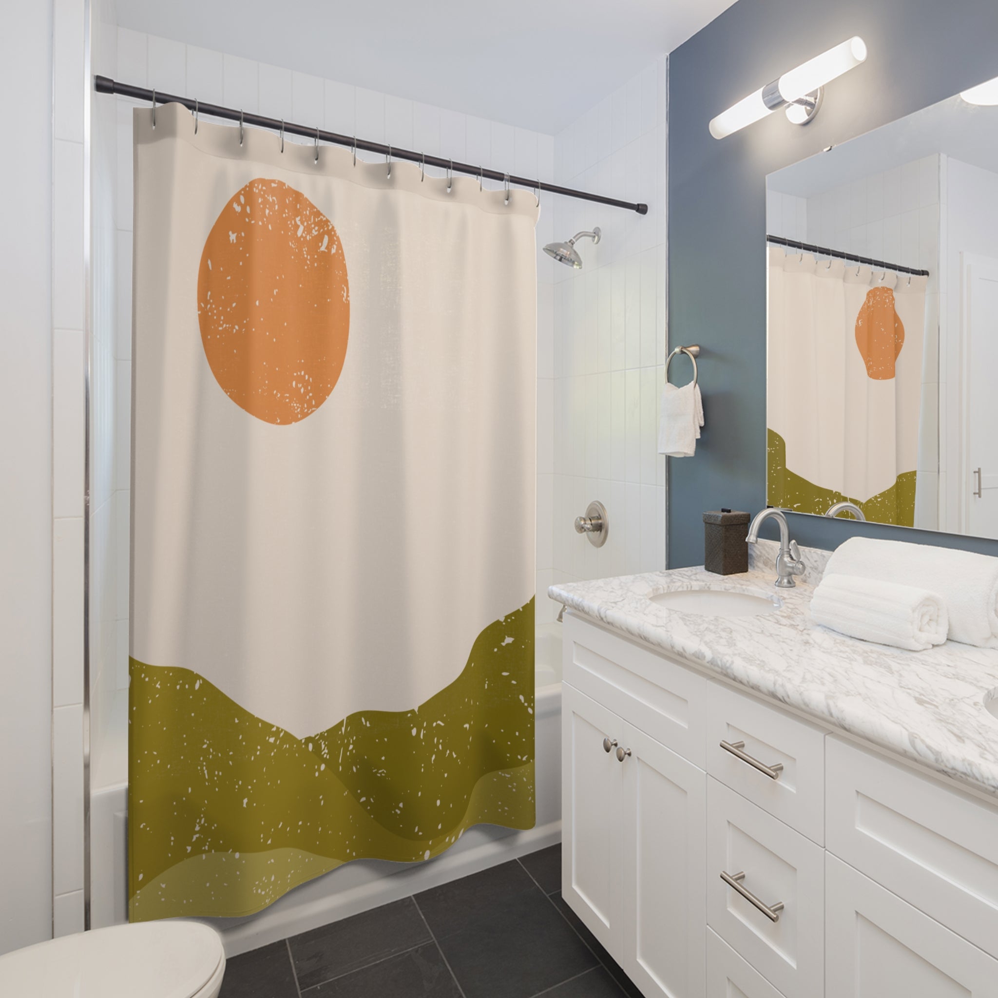 Desert Sunset Shower Curtain,  Boho Relaxing Bathroom Decor, Nature Inspired Gift, Modern Home Accessory, Bohemian Bath Decor