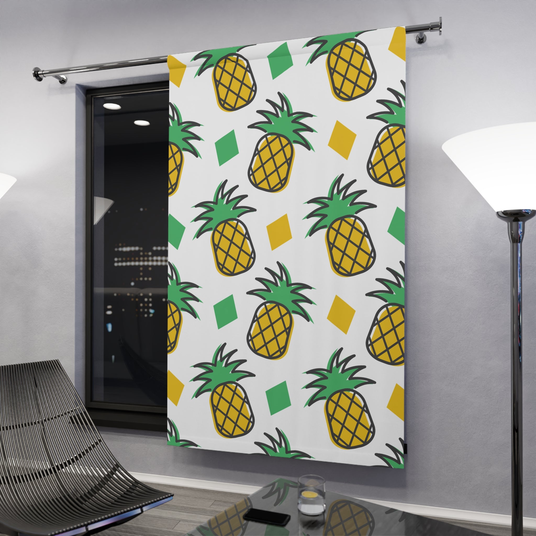 Couple of Pineapples Wink Pattern Blackout Window Curtain