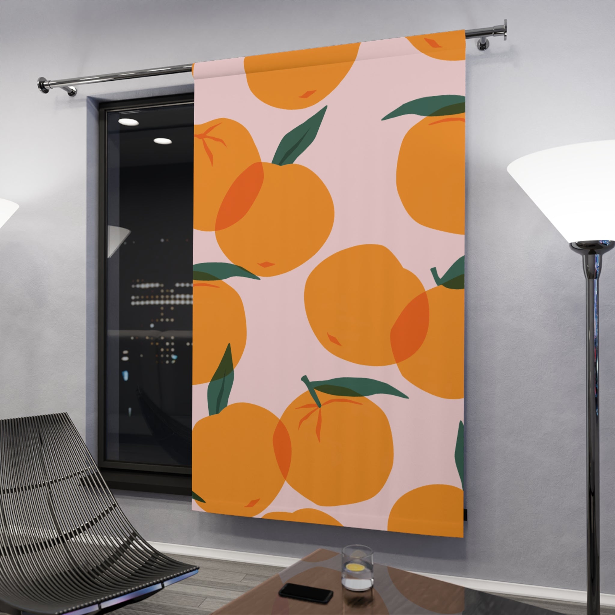 Pink Day Mandarin Black Out Window Curtain