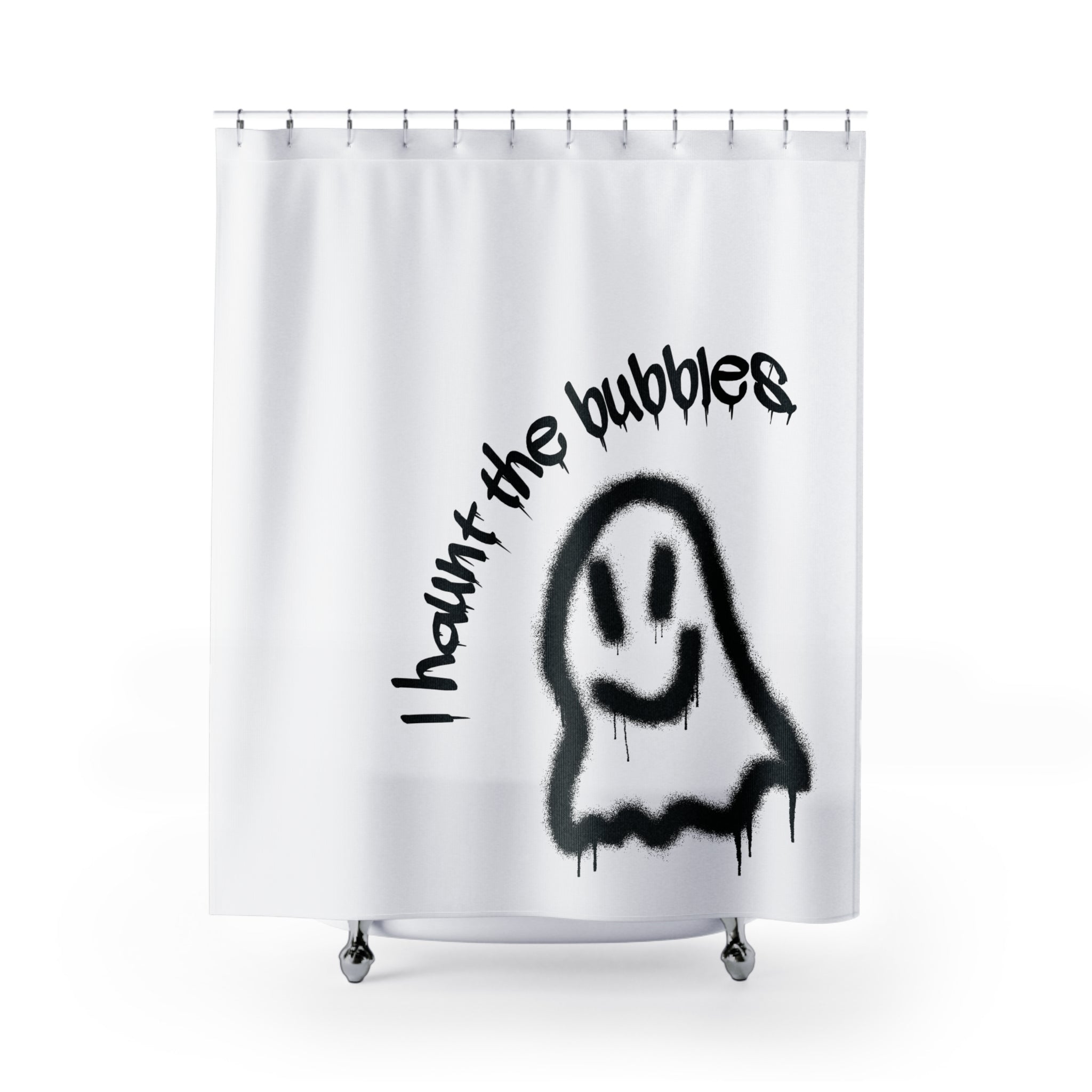 Ghostly Bubble Shower Curtain, Fun Bathroom Decor, Halloween Party Essentials, Kids Room Accessories, Unique Gift Ideas