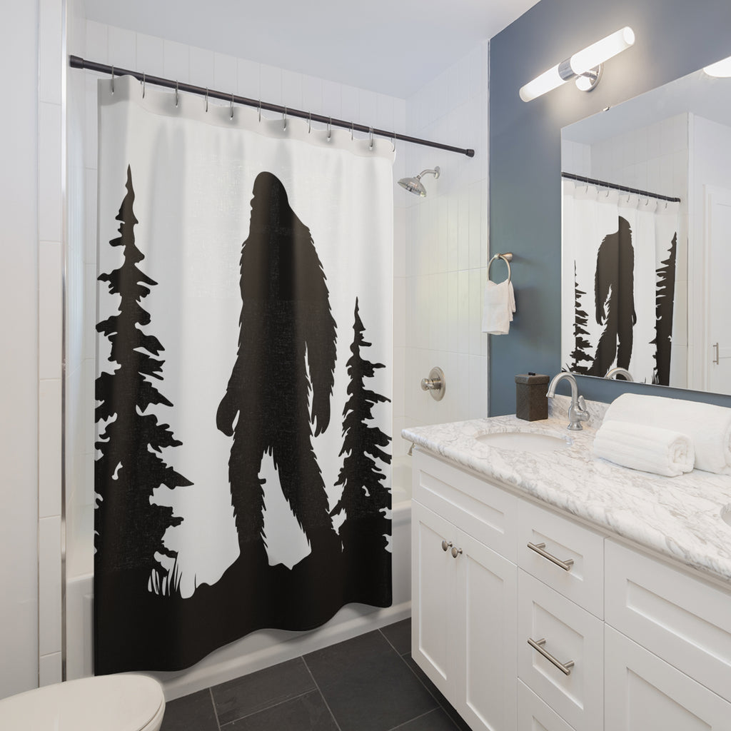Mystical Bigfoot SilhouetteShower Curtain - Perfect for Nature Lovers, Unique Bathroom Decor, Gift for Adventurers, Housewarming, Camping Theme