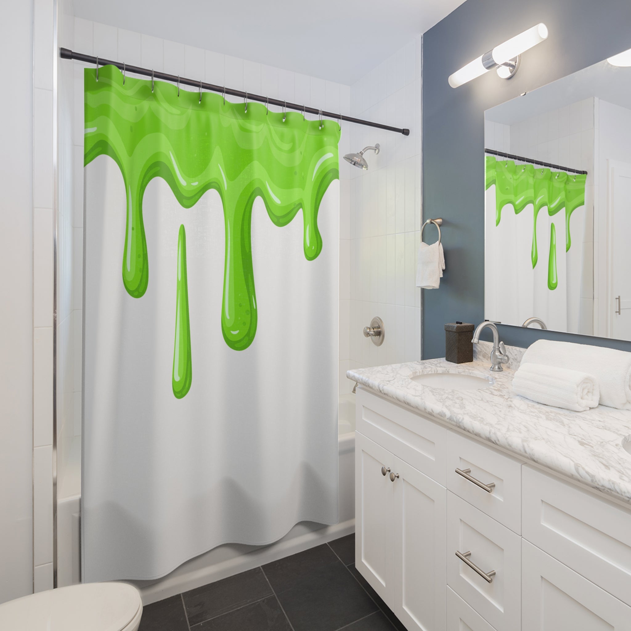 Drippy Green Gooey Slimy  Shower Curtain