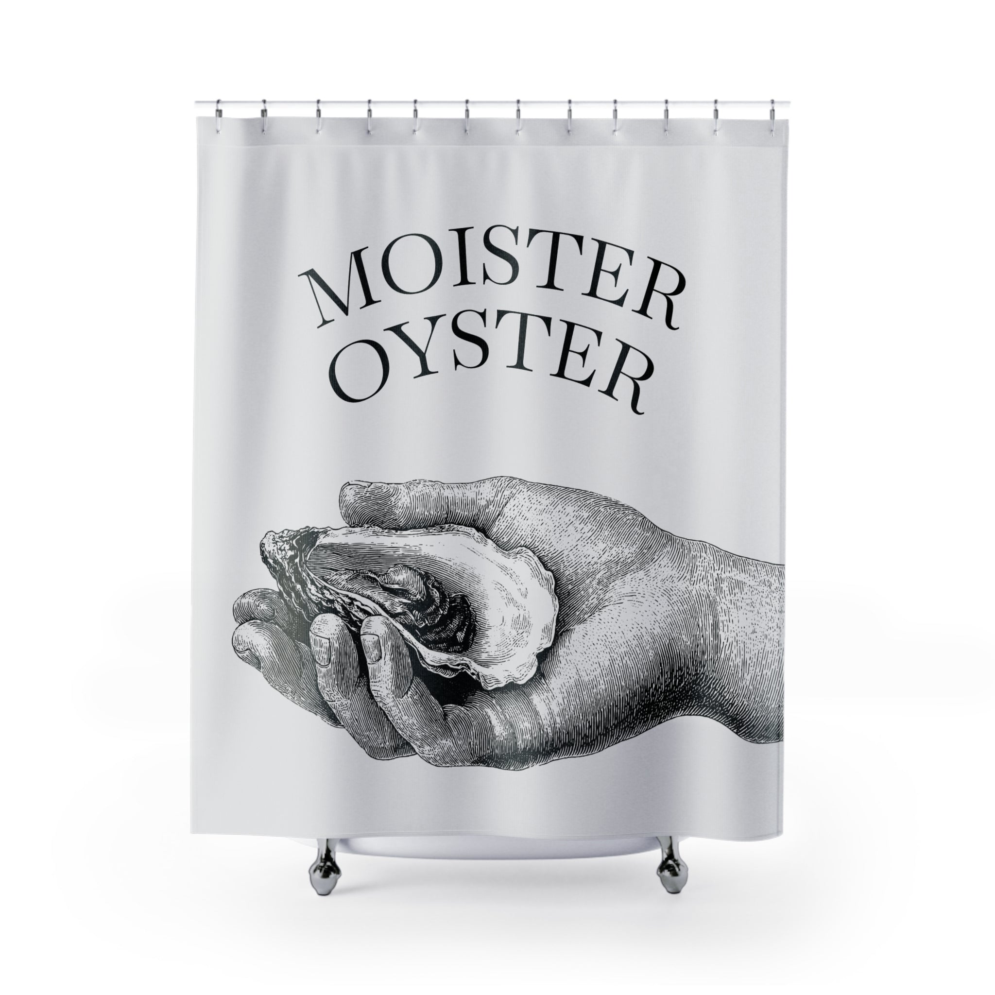Vintage Moister Oyster Shower Curtain, Nautical Bathroom Decor, Coastal Home Accent, Unique Gift for Seafood Lovers