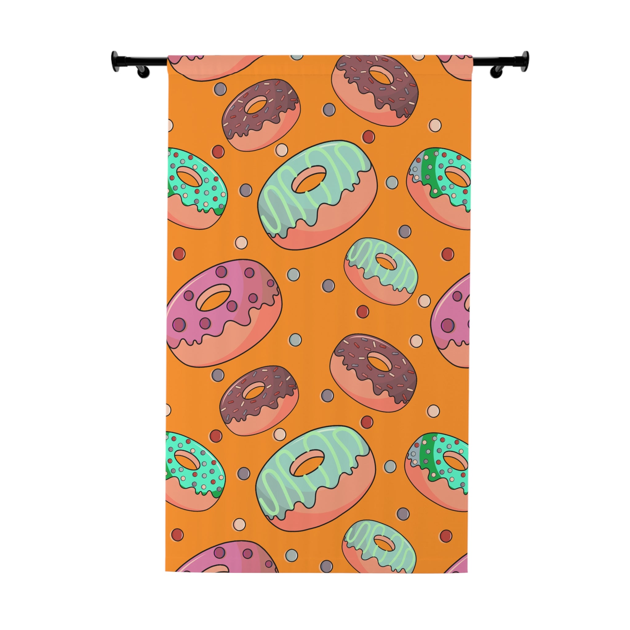 Sweeties Donuts Pattern Blackout Window Curtain