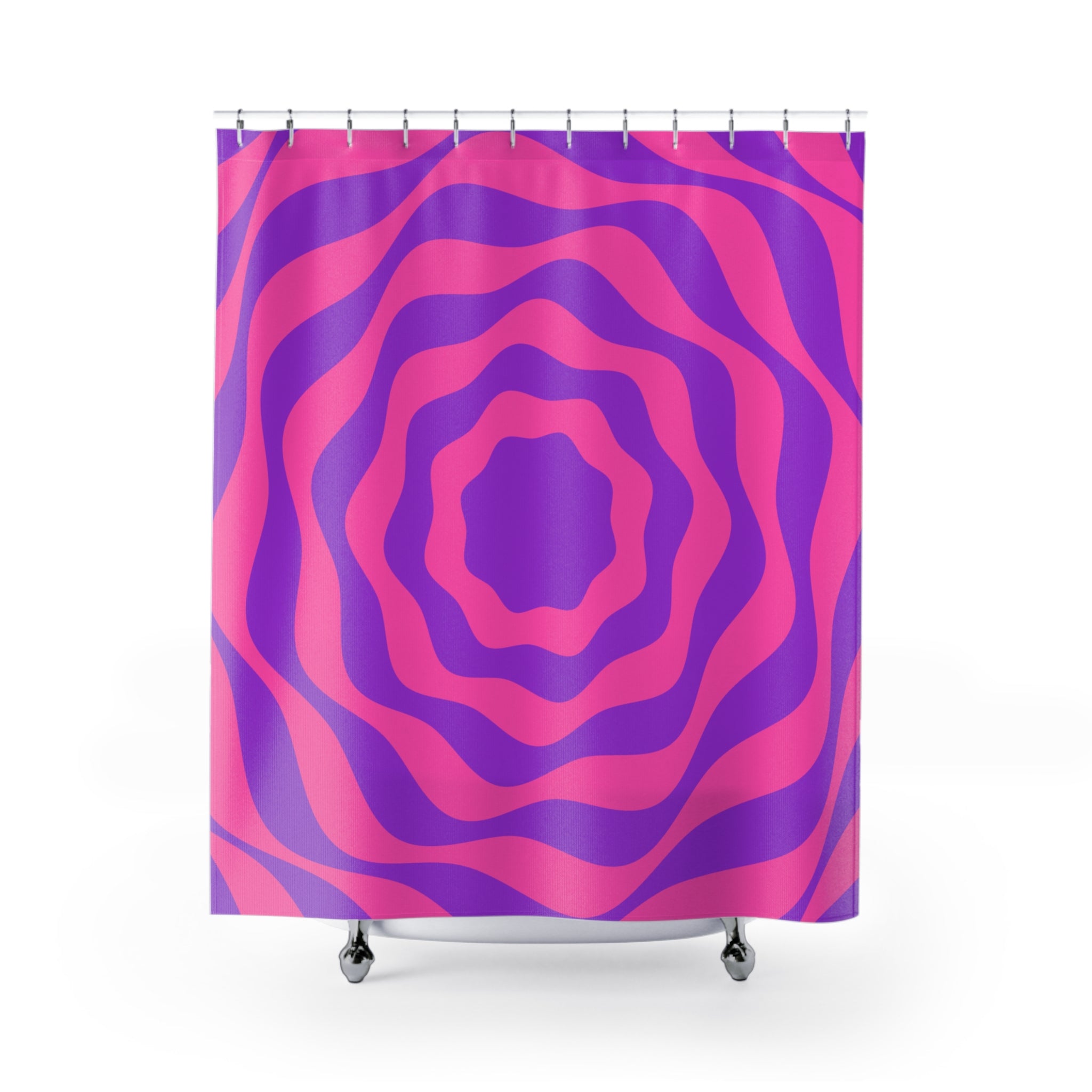 Vibrant Wavy Pink and Purple Shower Curtain, Colorful Bathroom Decor, Modern Home Accessories, Unique Gift for Her, Fun Bathroom Upgrade