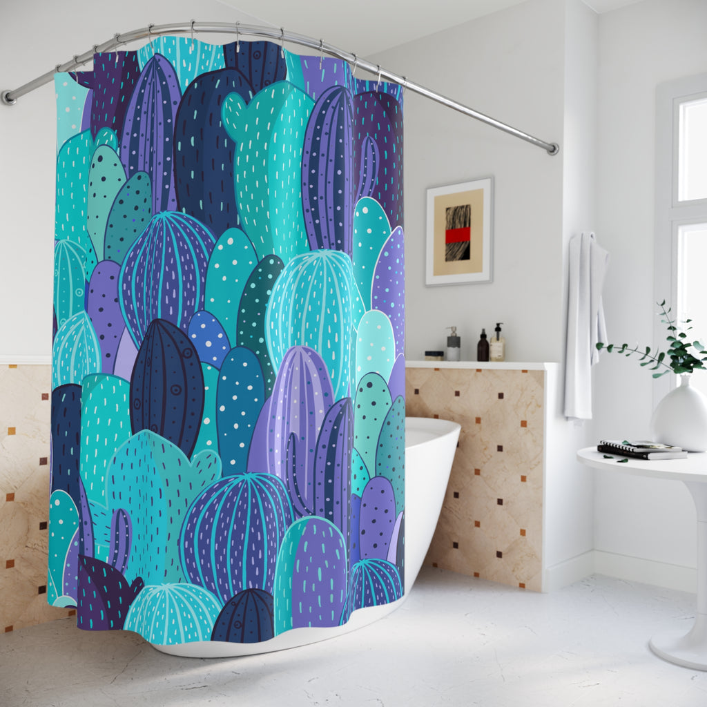 Midnight Cactus Shower Curtain