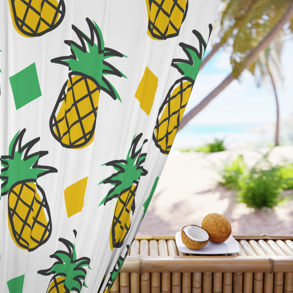 Couple of Pineapples Wink Pattern Blackout Window Curtain
