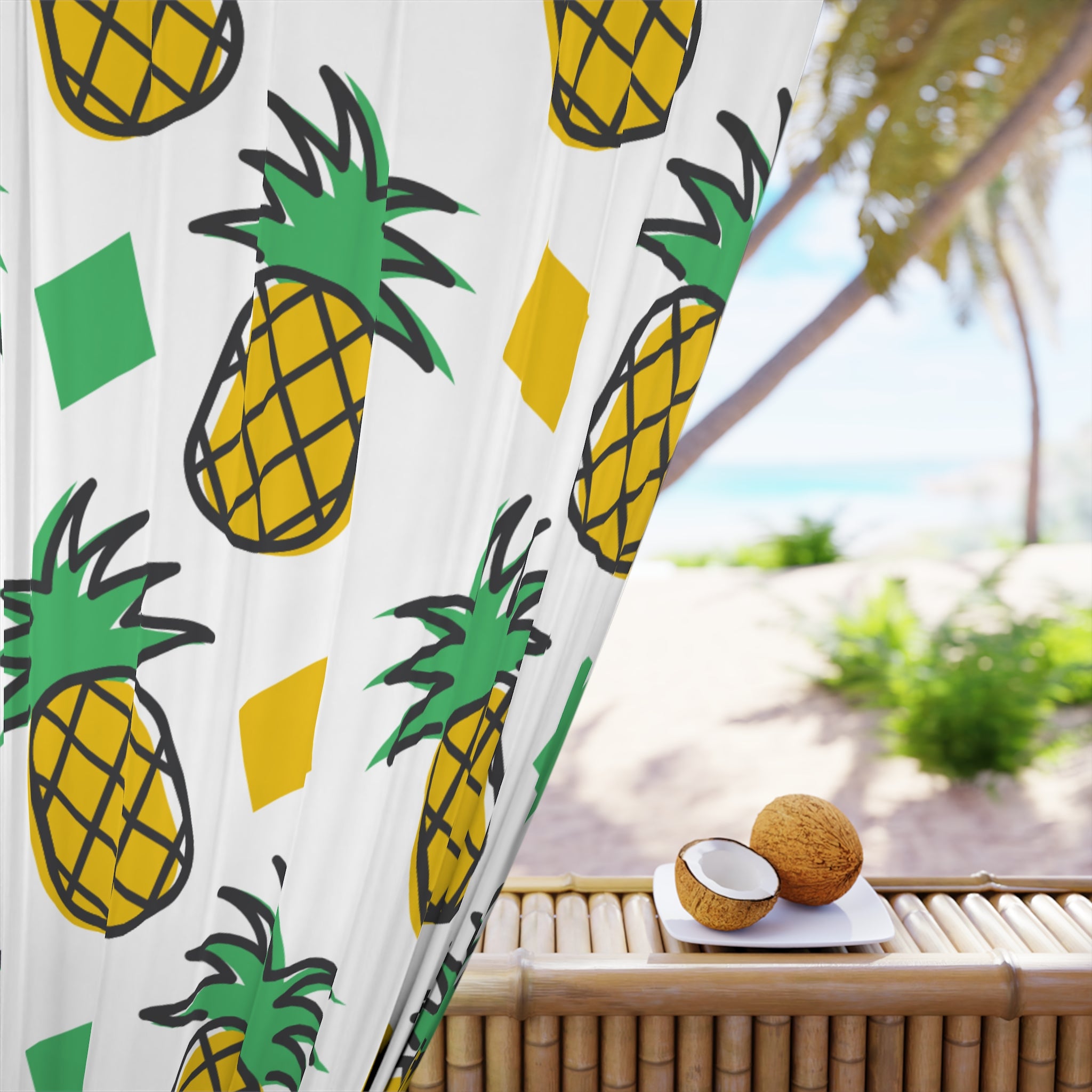 Couple of Pineapples Wink Pattern Blackout Window Curtain