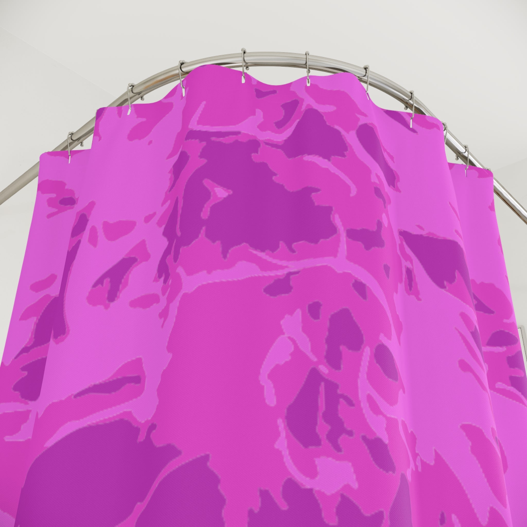 Vibrant Pink Stuff Texture Style Shower Curtain