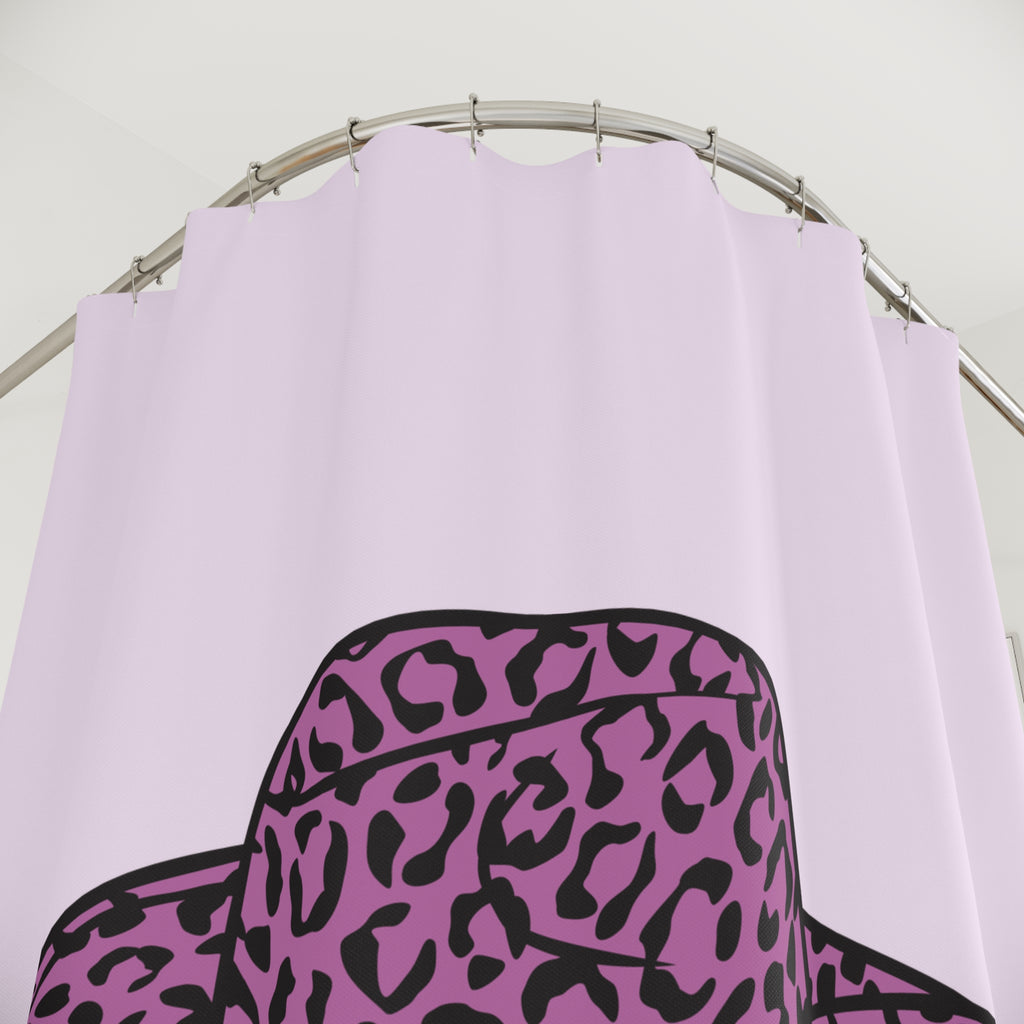 Bachelorette Party Gift Cowgirl Pink Cheetah Shower Curtain with Pink Leopard Print, Western Bathroom Decor, Fun Home Accessory, Gift for Cowgirl Lovers, Floral Theme