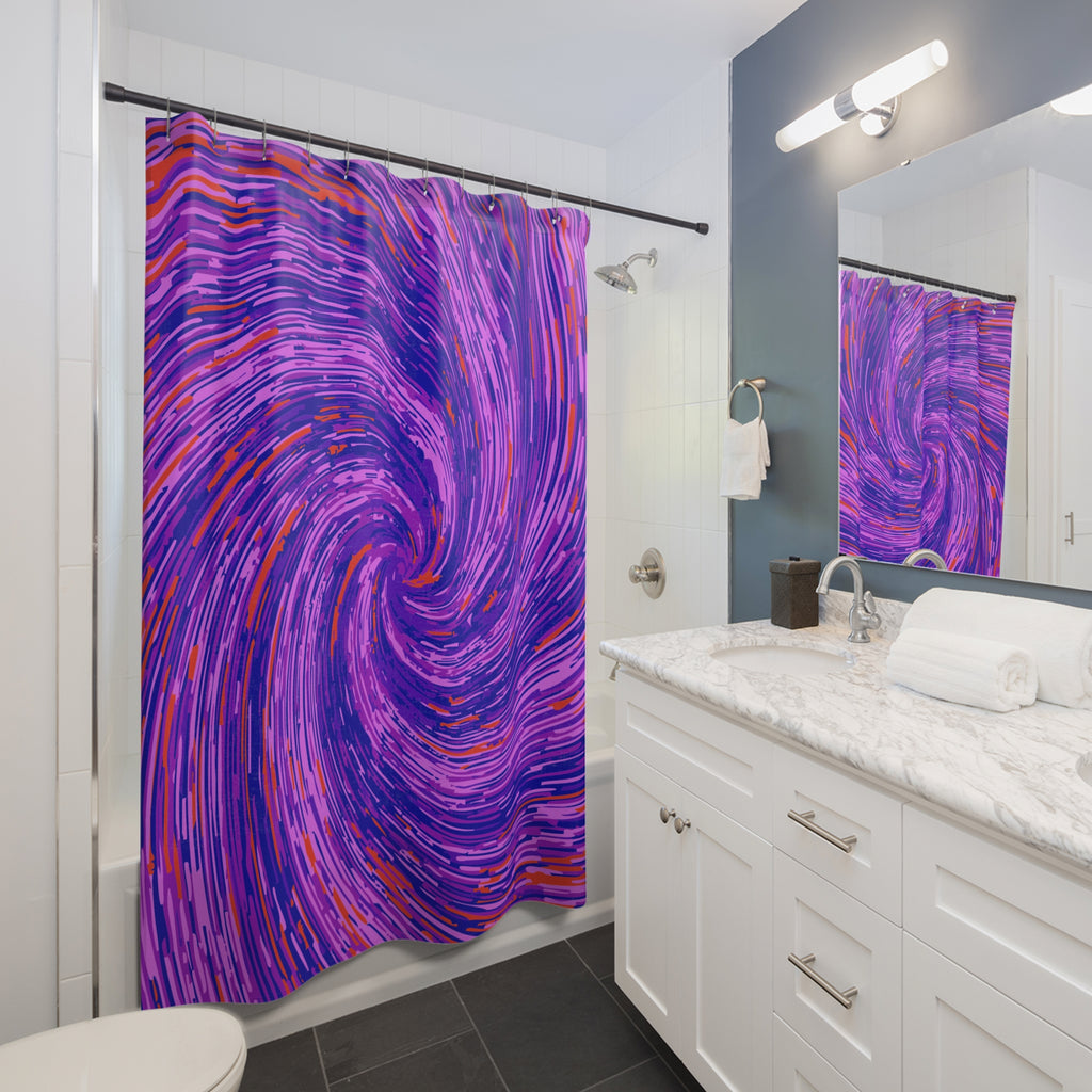 Abstract Pink Swirly Pattern Temple Shower Curtain