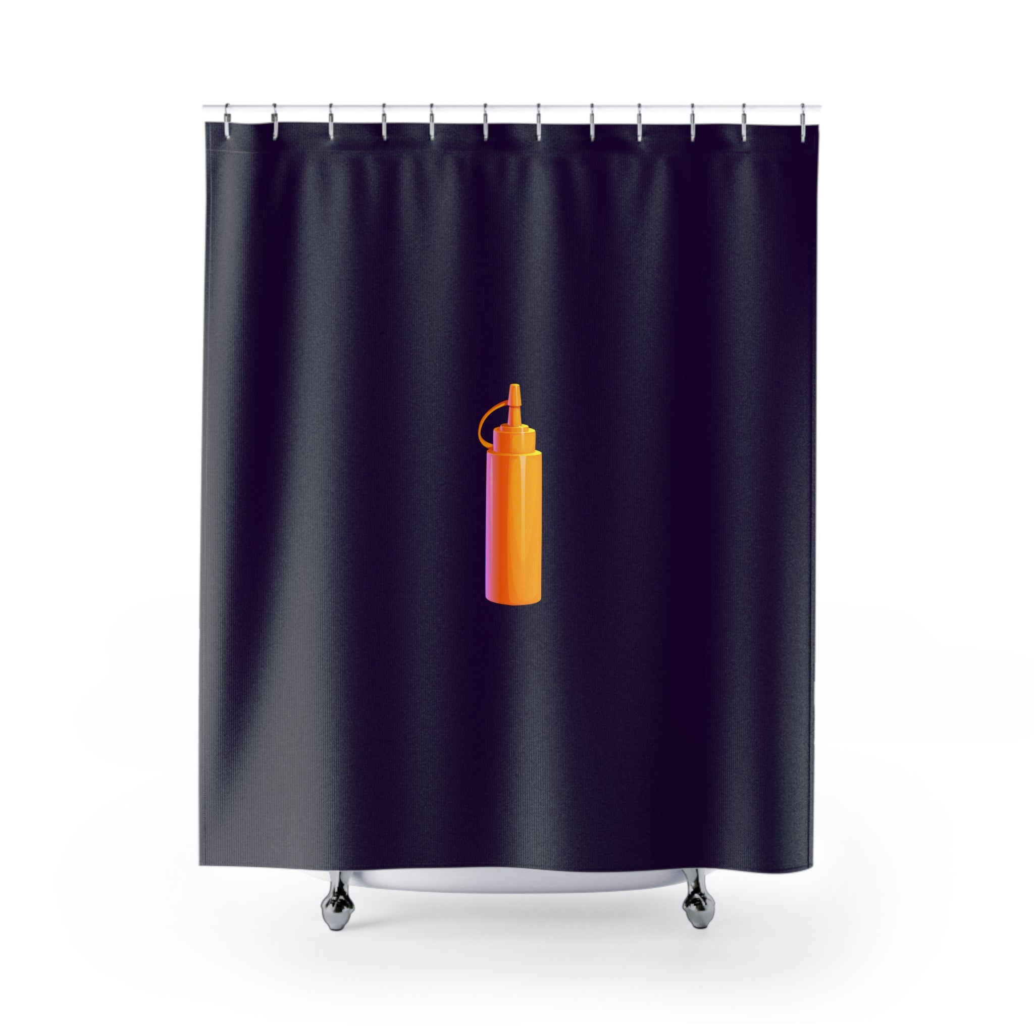 Single Like a Mustard Bottle Shower Curtain, Funky Bathroom Decor, Foodie Gift, Kitchen Vibe, Unique Home Accessory, Fun Shower Curtain