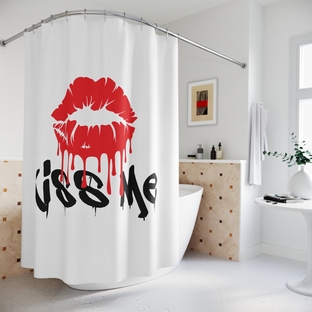 Chic Kiss Me Dripping Lips Shower Curtain