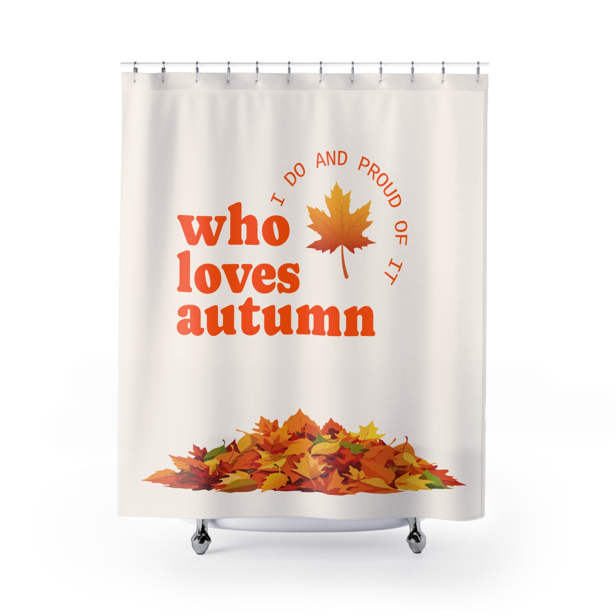 Autumn Leaves Shower Curtain, Fall Home Decor, Thanksgiving Bathroom Decor, Seasonal Shower Curtain, Leaf Print Shower Curtain