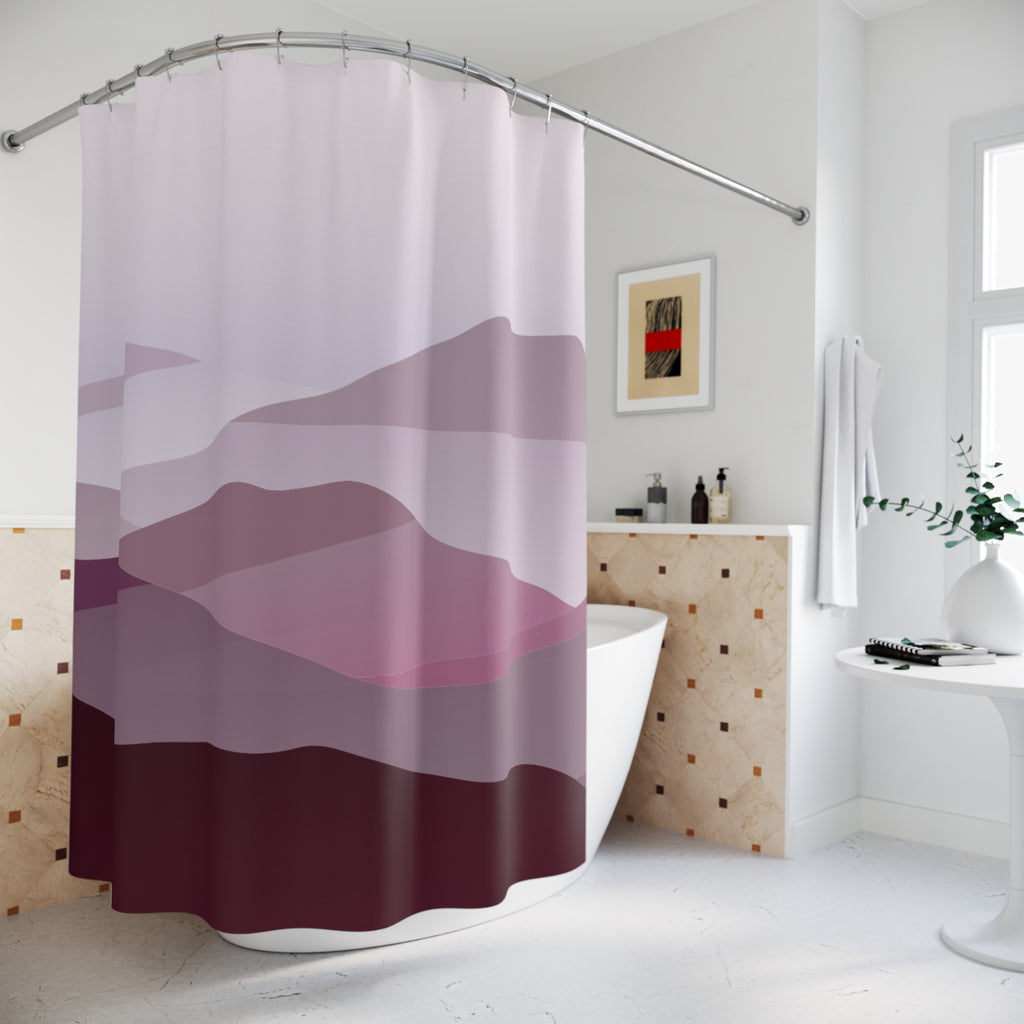 Serene Gradient Mountain Shower Curtain | Minimalist Bathroom Decor, Home Styling, Modern Wall Art, Gift for Her, Spa Vibes
