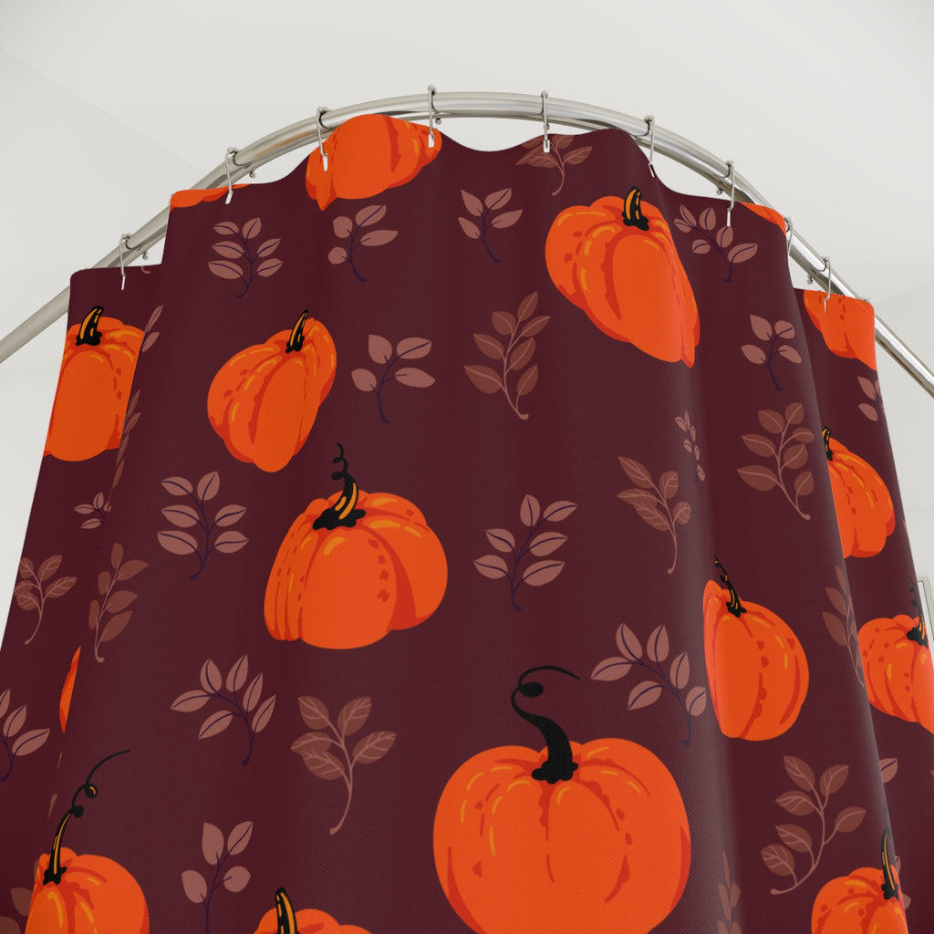 Pumpkin Spice Shower Curtain, Autumn Decor, Farmhouse Style, Halloween Bathroom, Seasonal Home Living