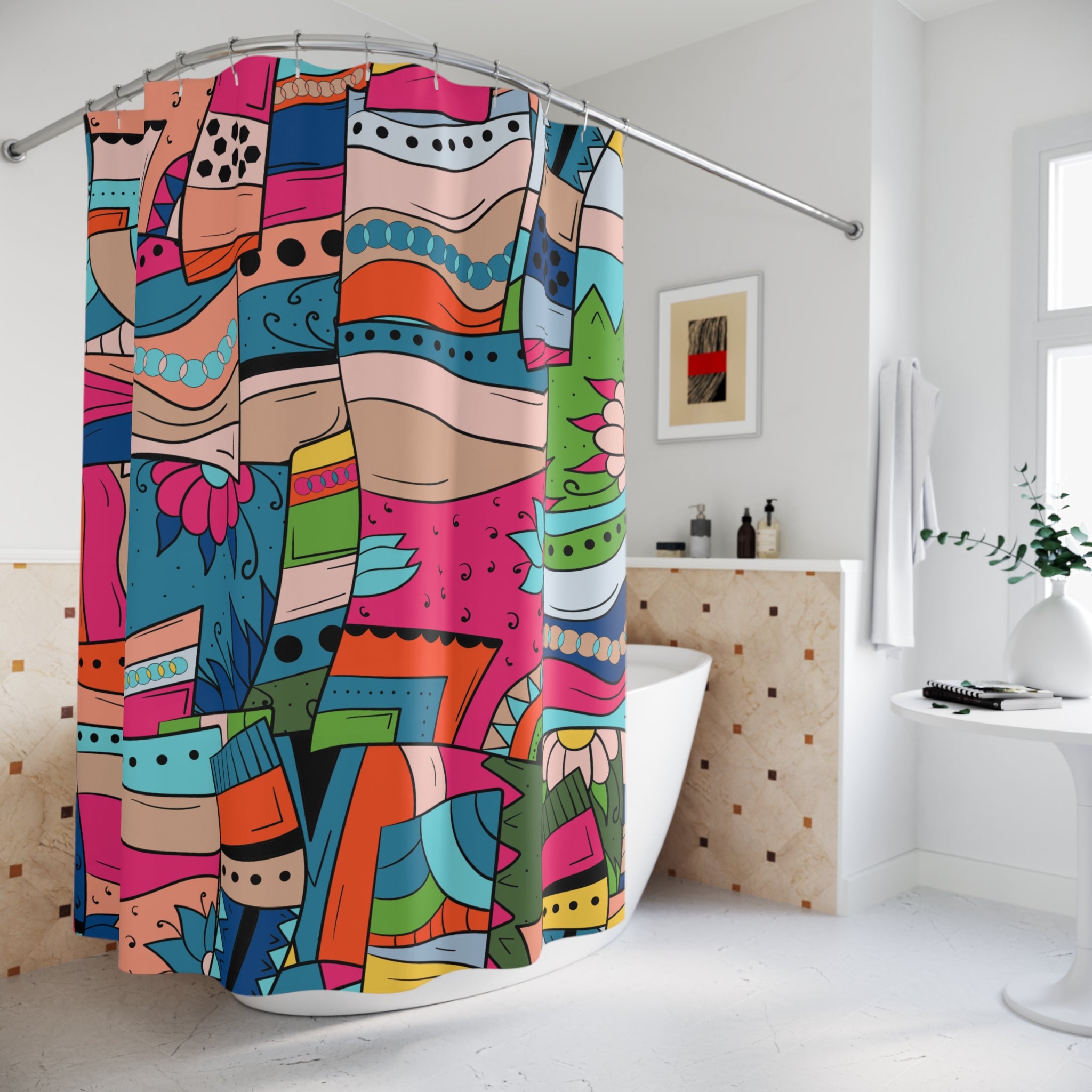 Vibrant Tetiana Pattern Shower Curtain
